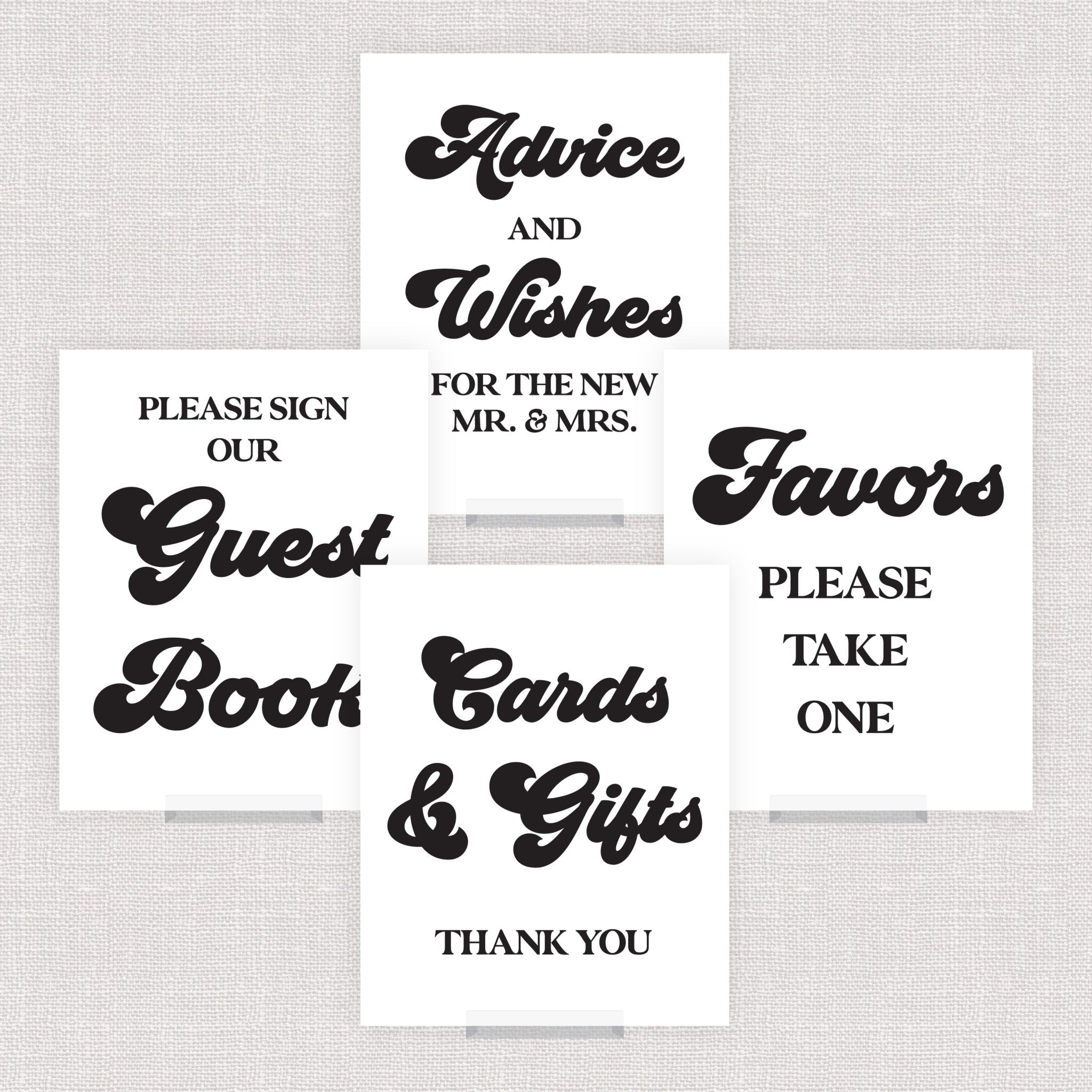 Retro Wedding 8x10 Sign Bundle