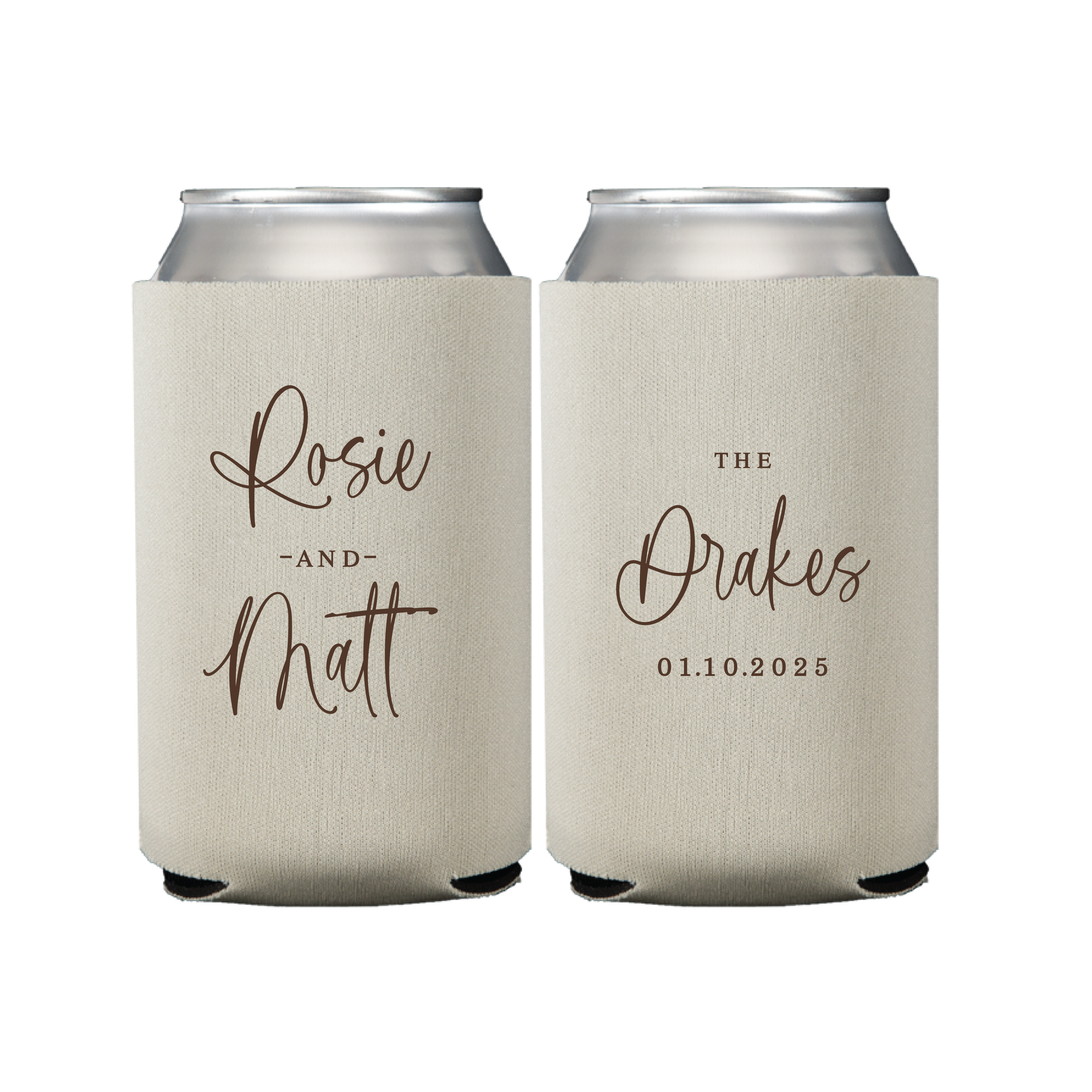 Custom Beer Can Coolers for Wedding Favors - Can Cooler