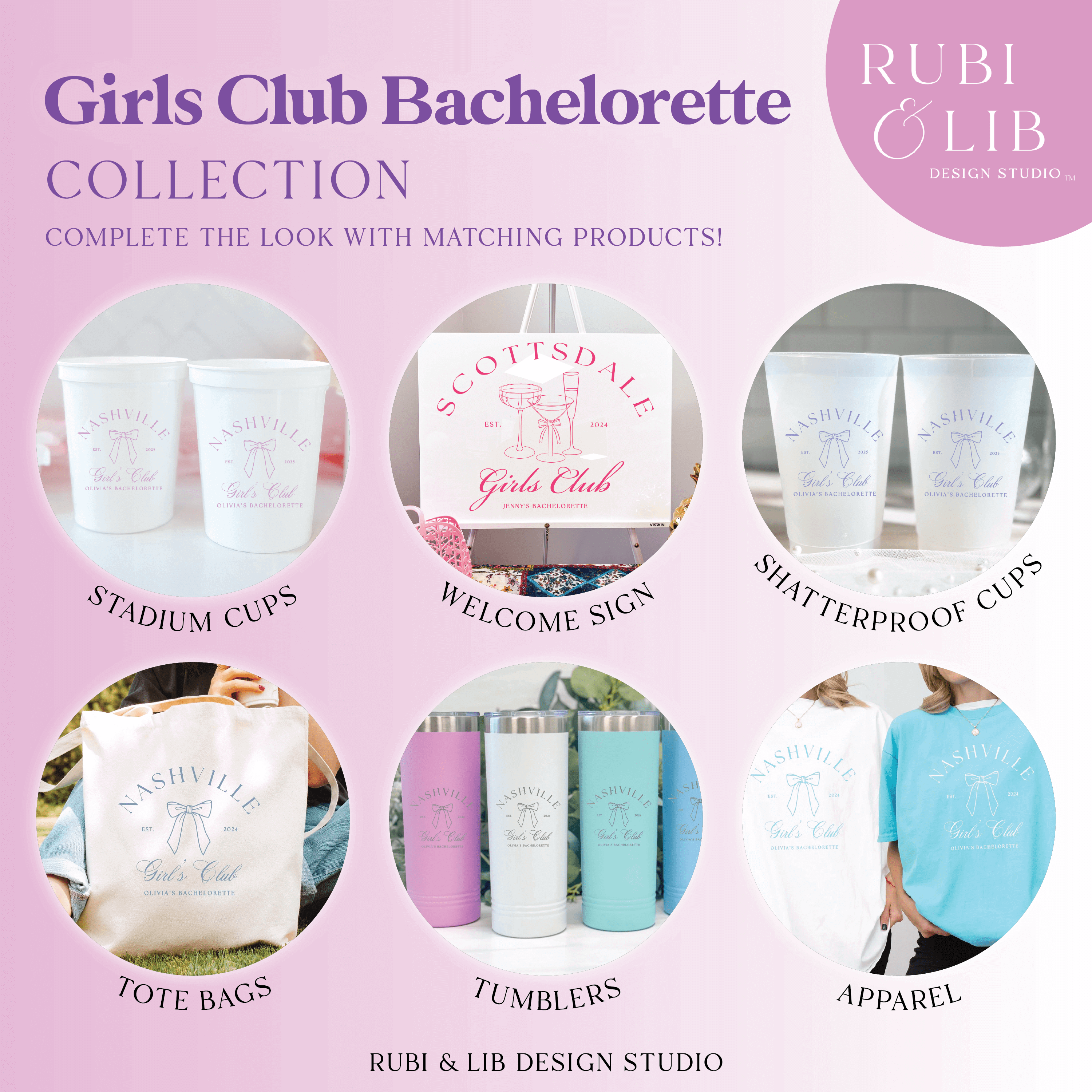 Custom Location Girl's Club Bachelorette Stadium Cups - Cups - Stadium - Bachelorette