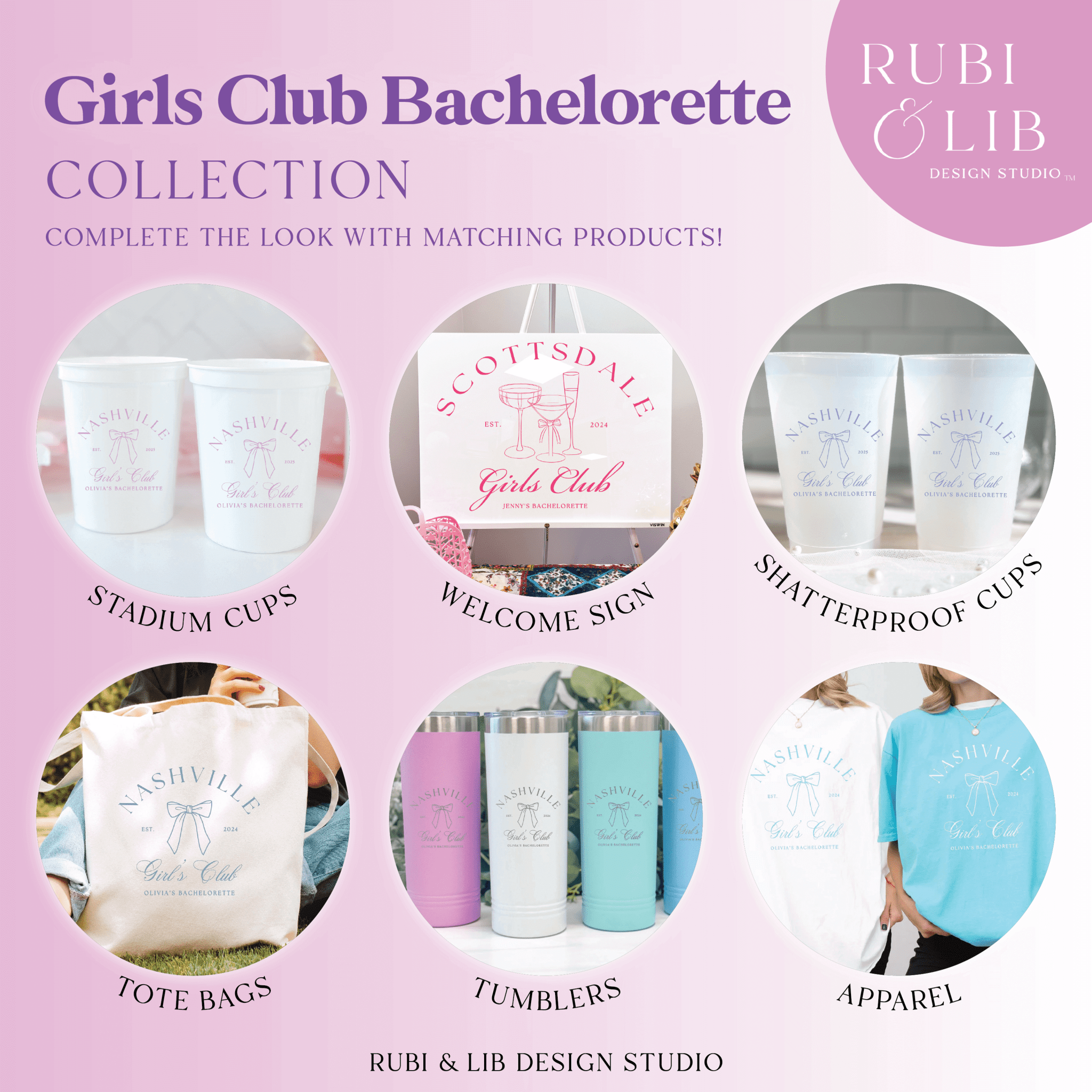 Custom Location Girl's Club Bachelorette Stadium Cups - Cups - Stadium - Bachelorette