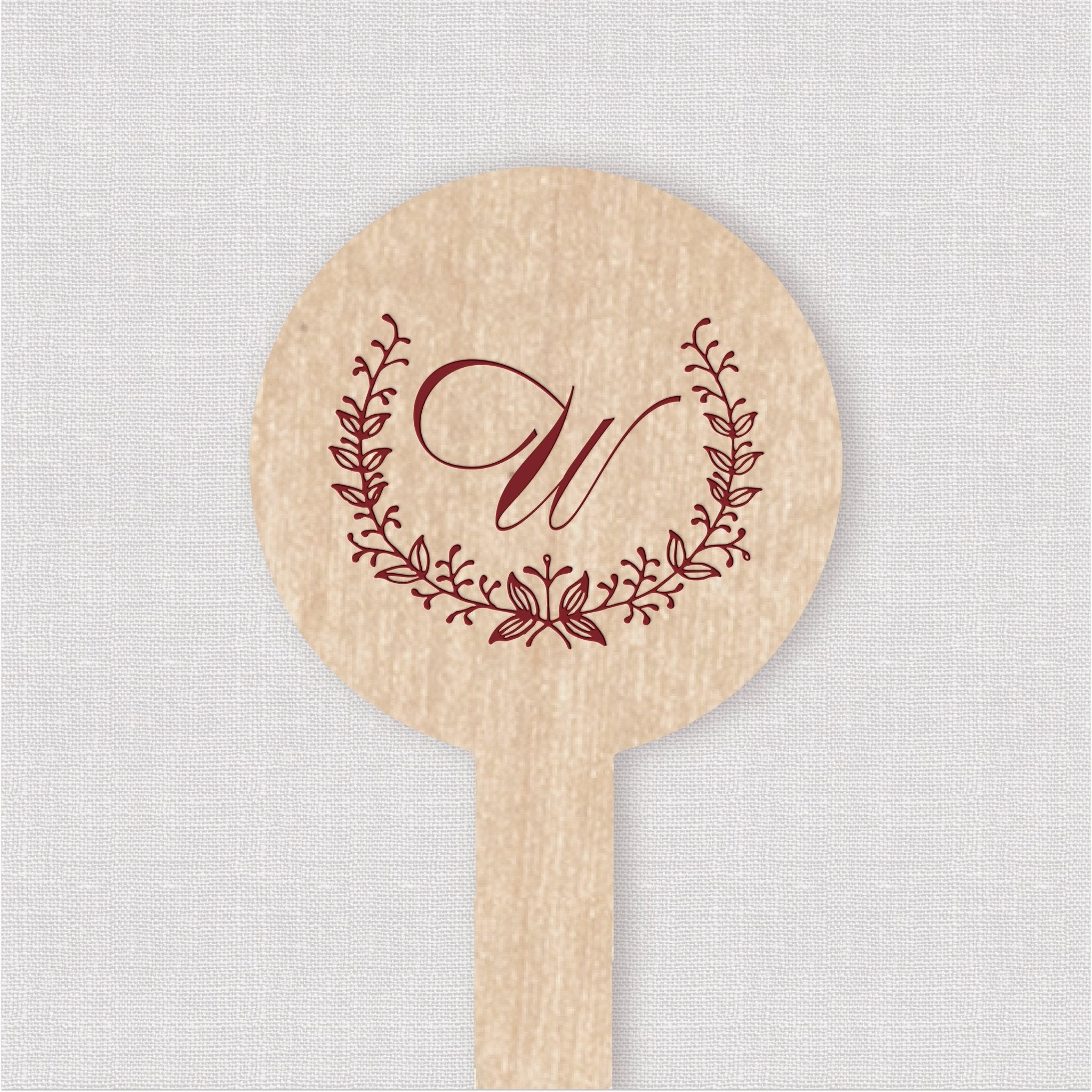Wreath Monogram Drink Stir Stick