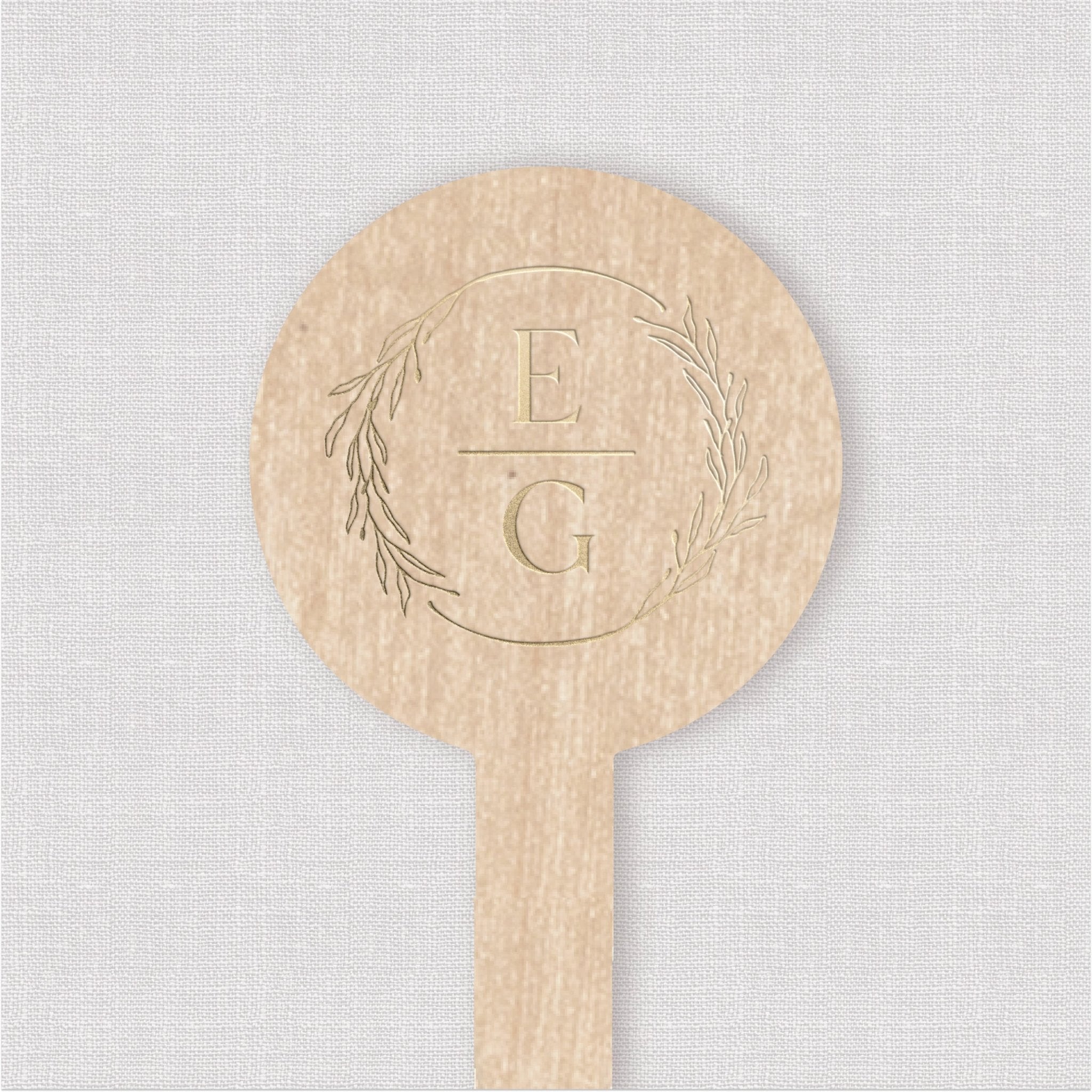 Wreath Monogram Drink Stir Stick