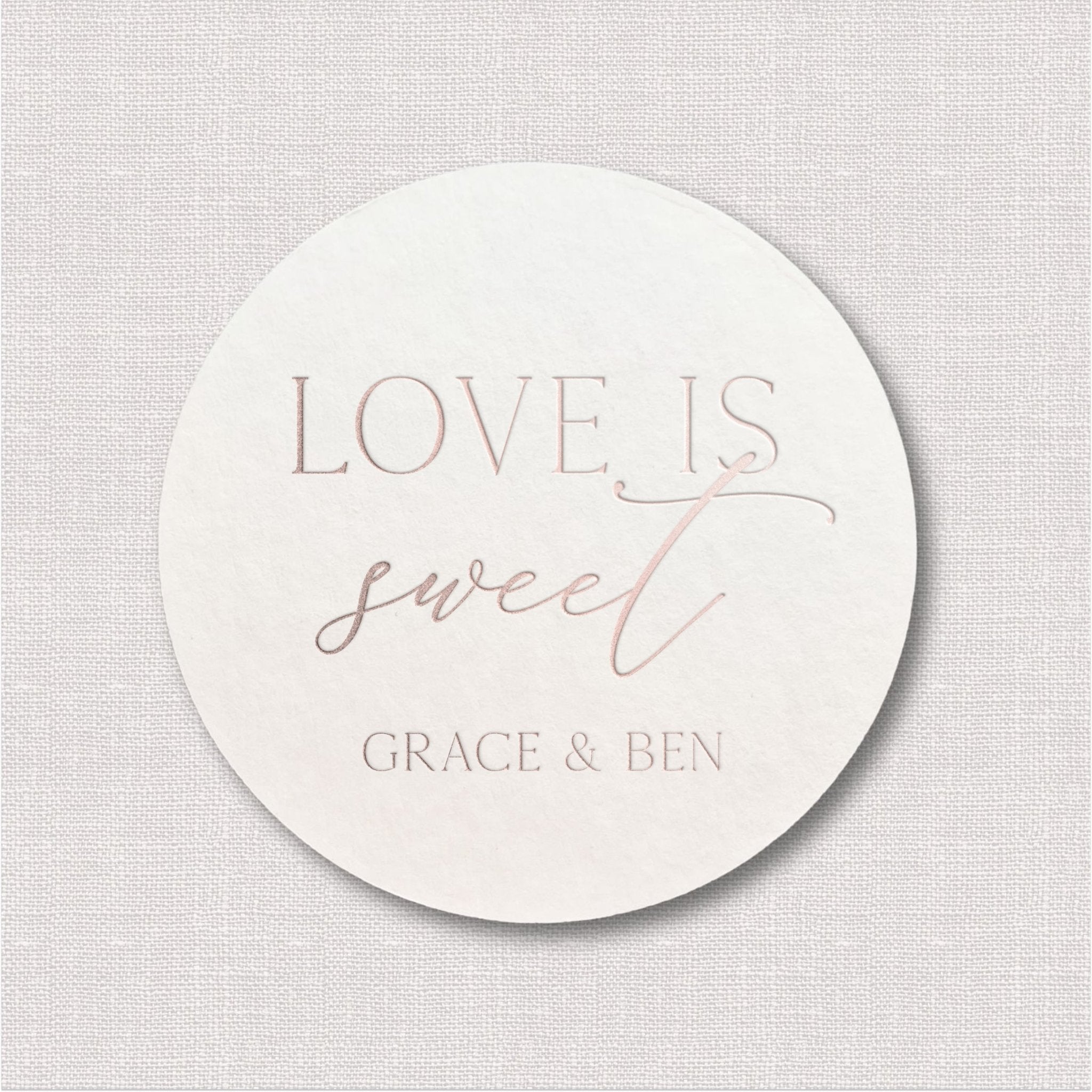 Love Is Sweet Personalized Wedding Coasters