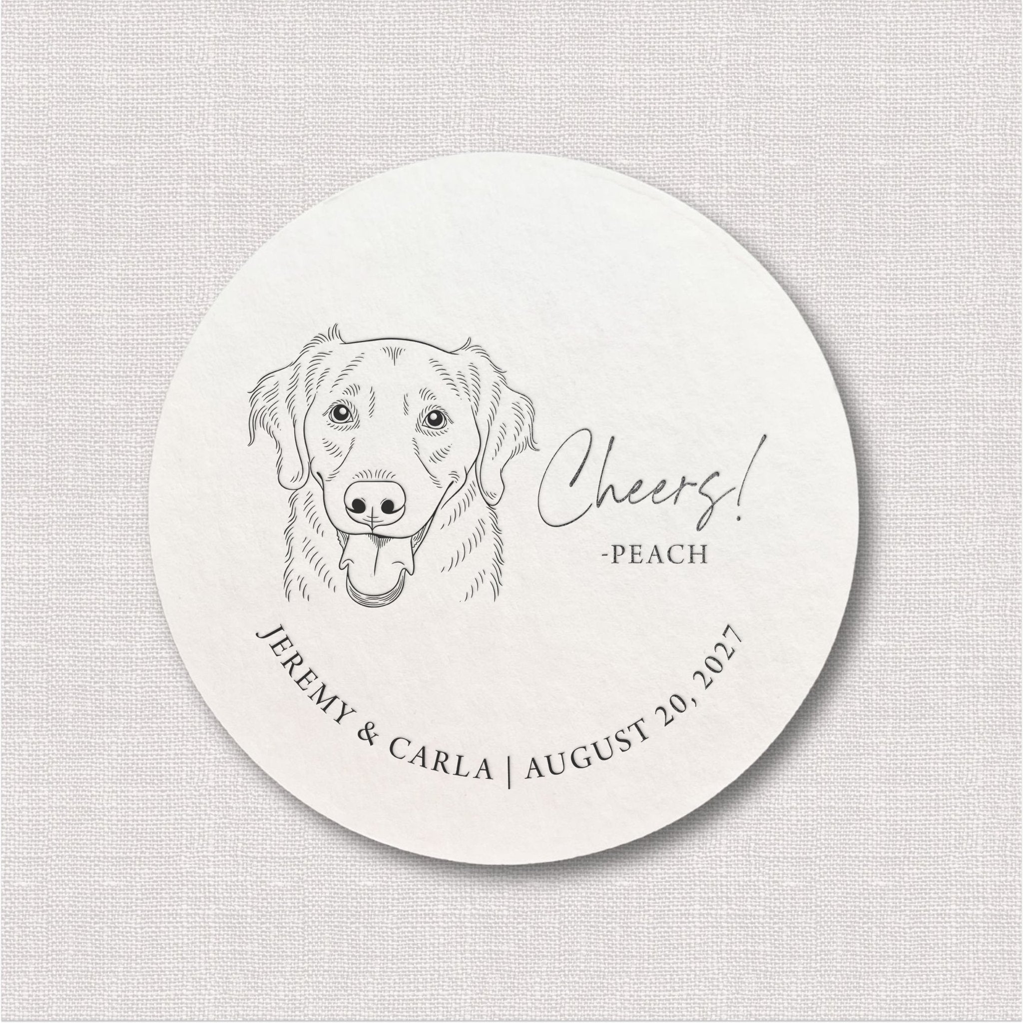 Personalized Pet Coasters with Custom Illustration