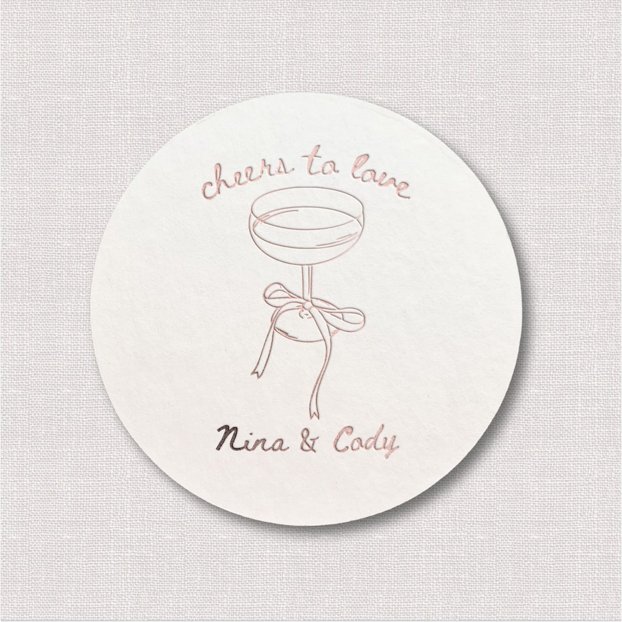 Cheers to Love Personalized Wedding Coasters