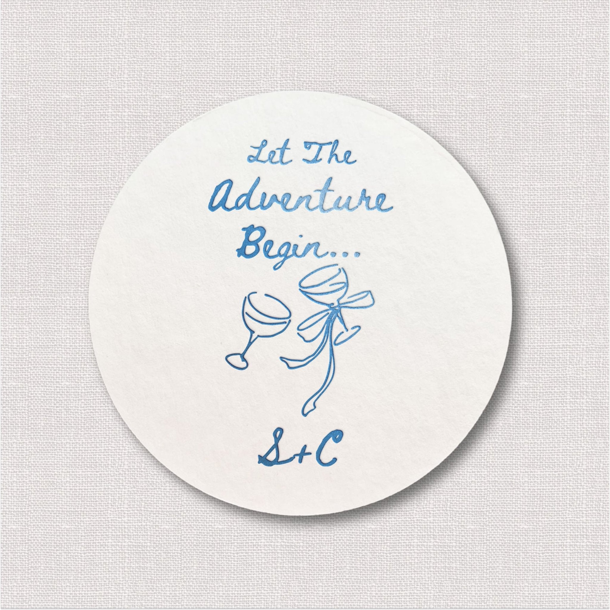 Let The Adventure Begin Wedding Coasters
