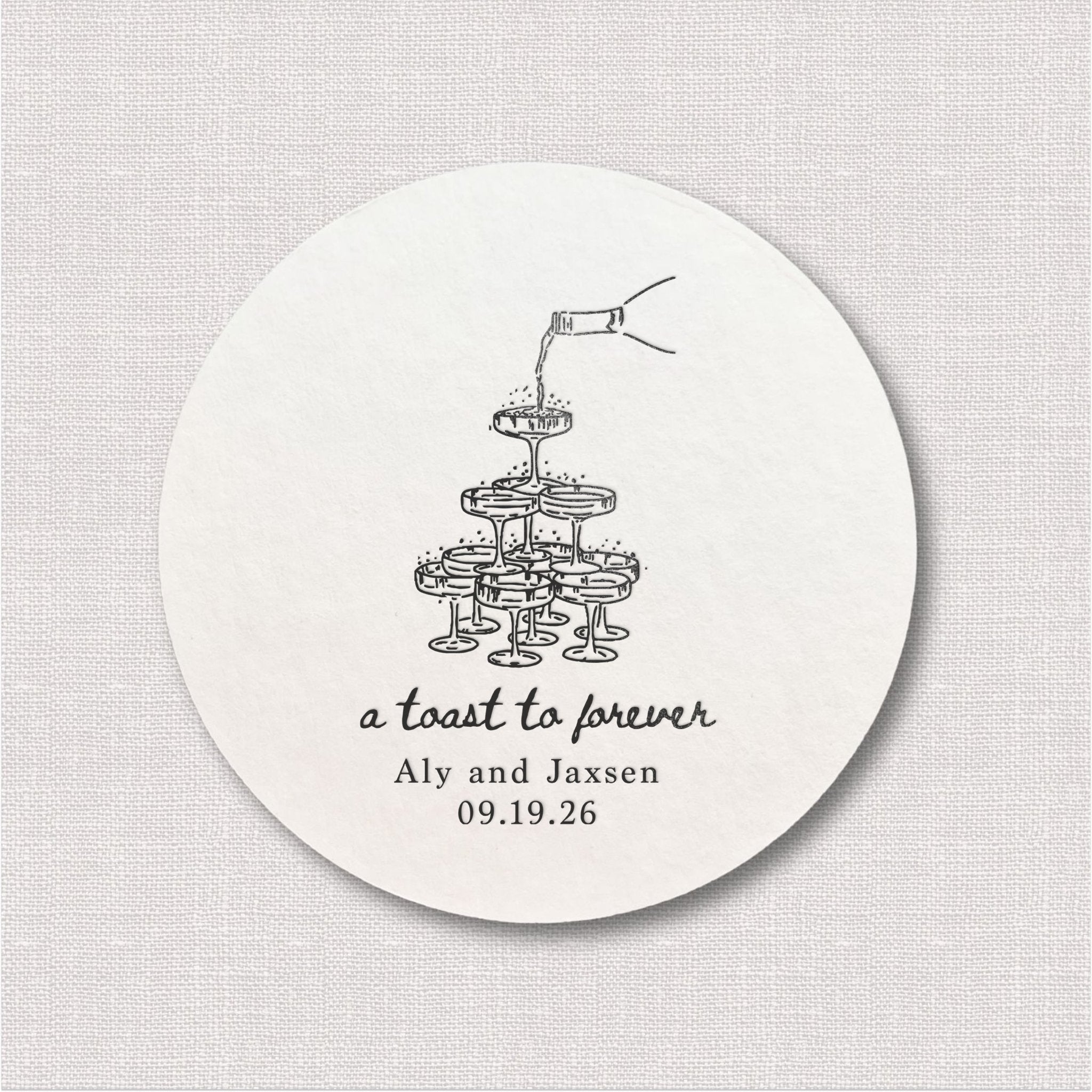A Toast to Forever Personalized Wedding Coasters
