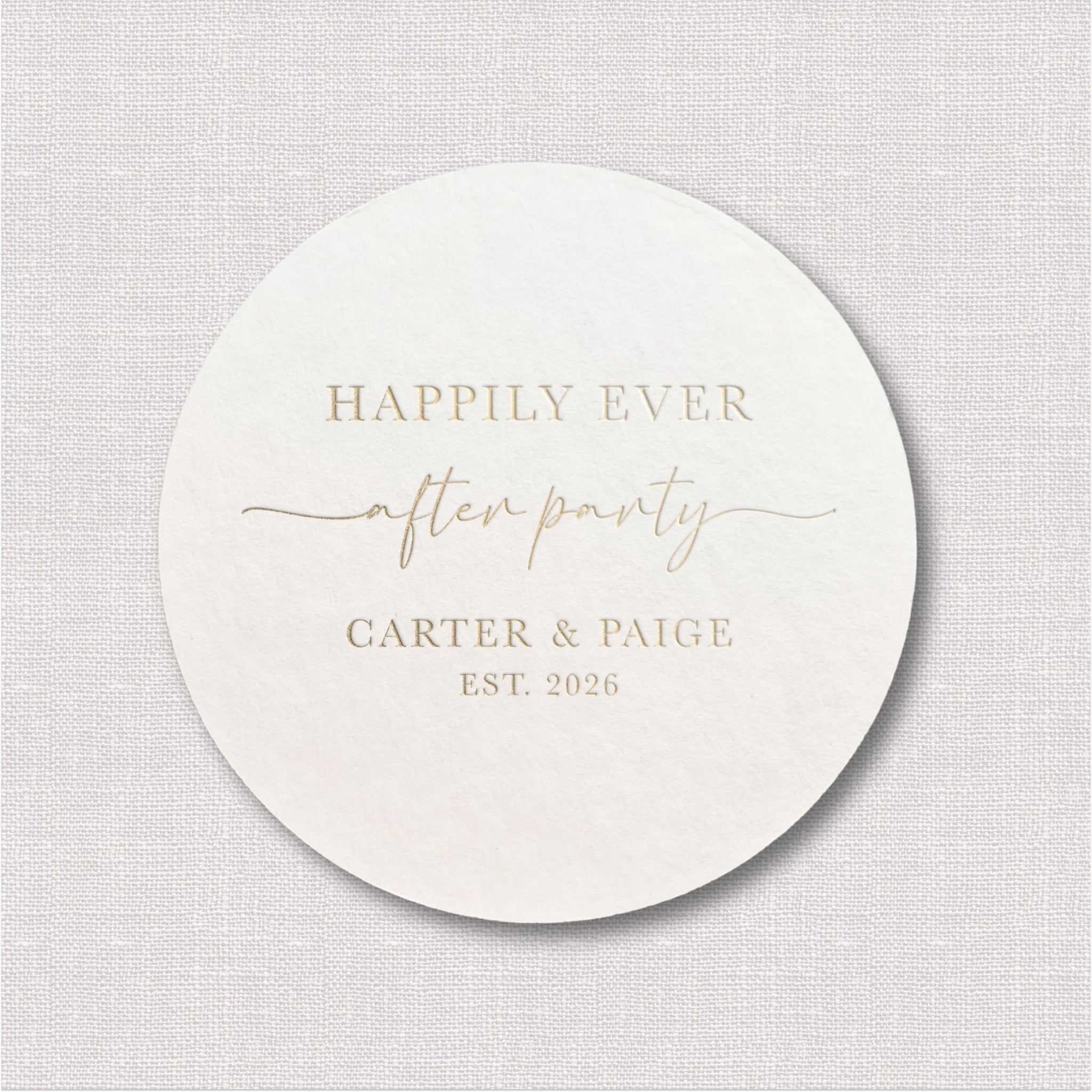Happily Ever After Party Wedding Reception Coasters