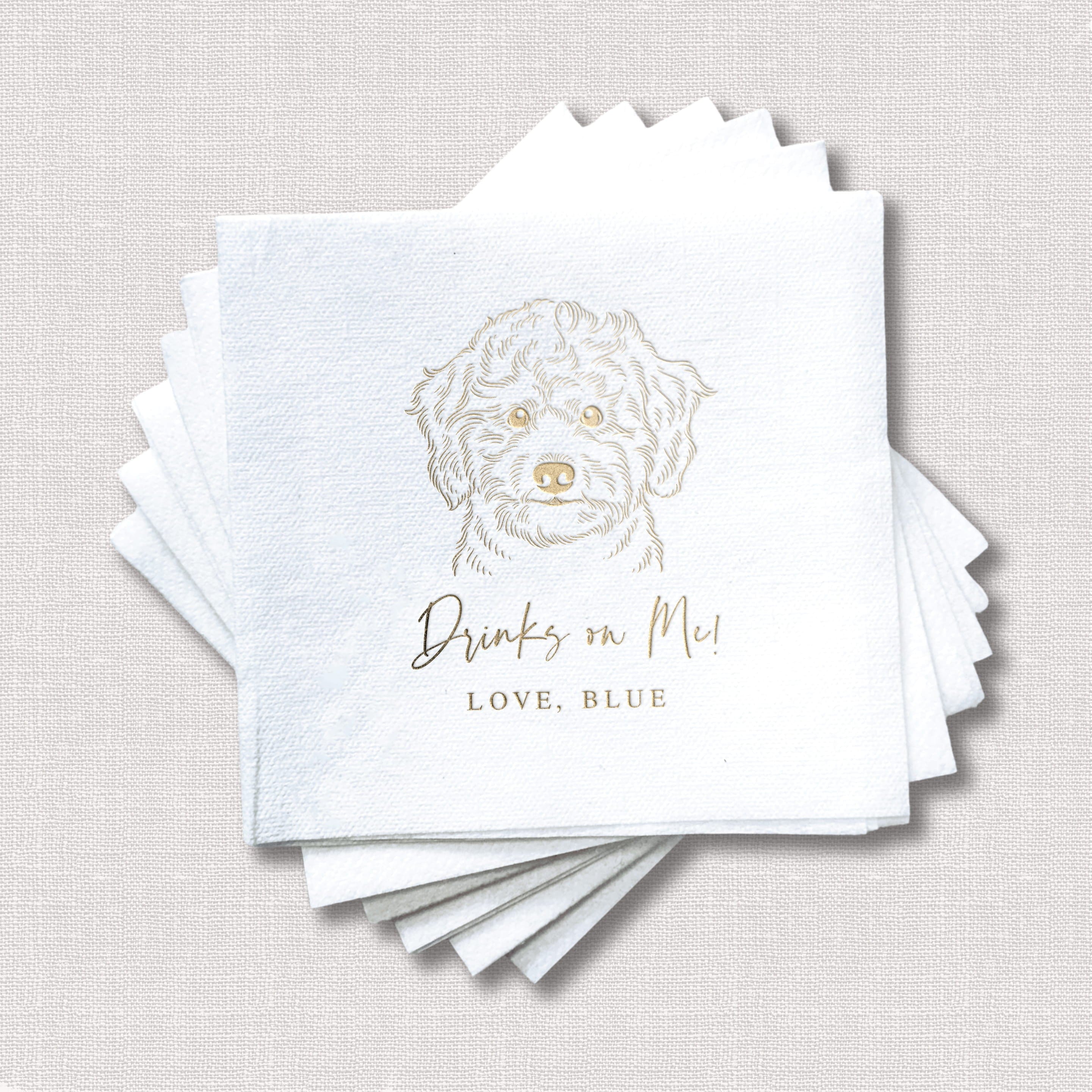 Custom Dog Wedding Premium Uncoined Napkins