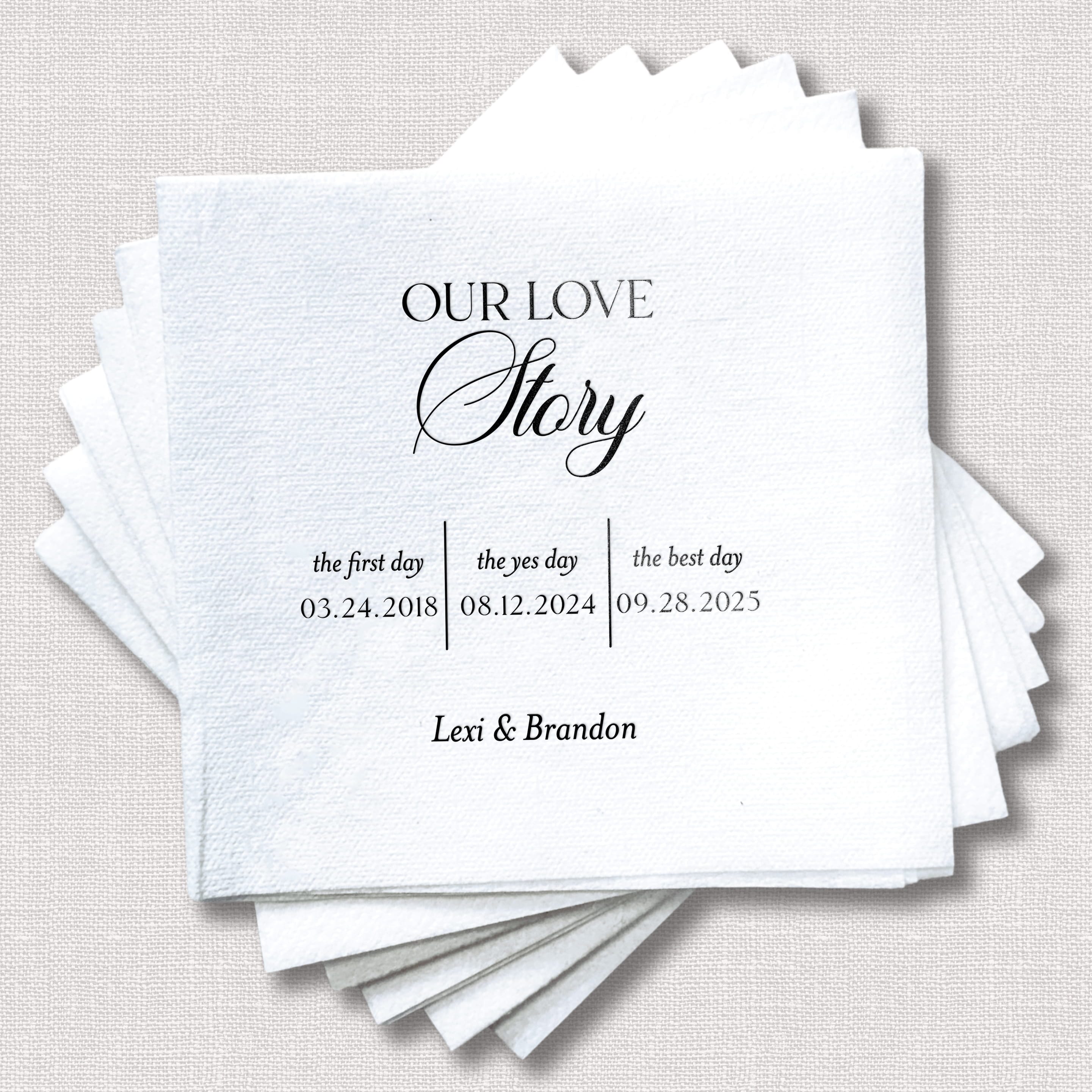 Our Love Story Premium Uncoined Napkins