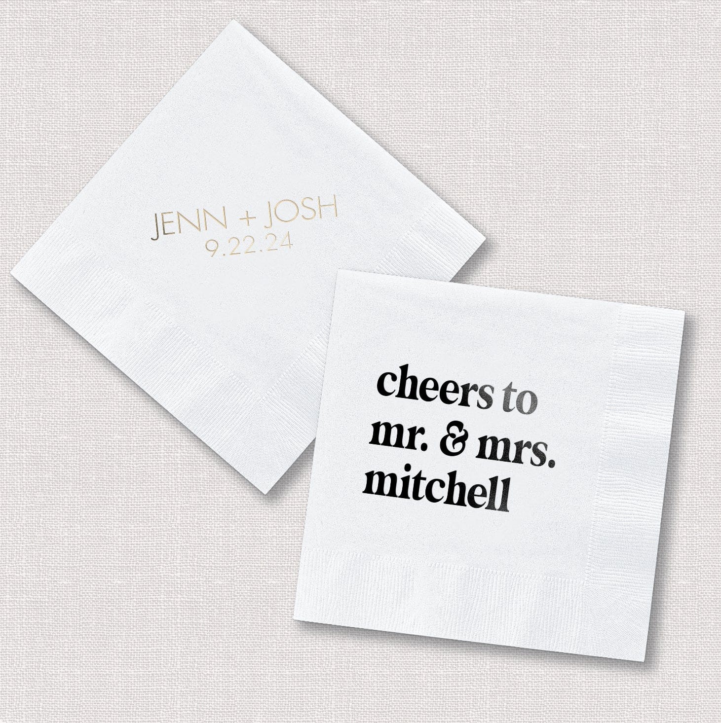 Block Font Wedding Napkins