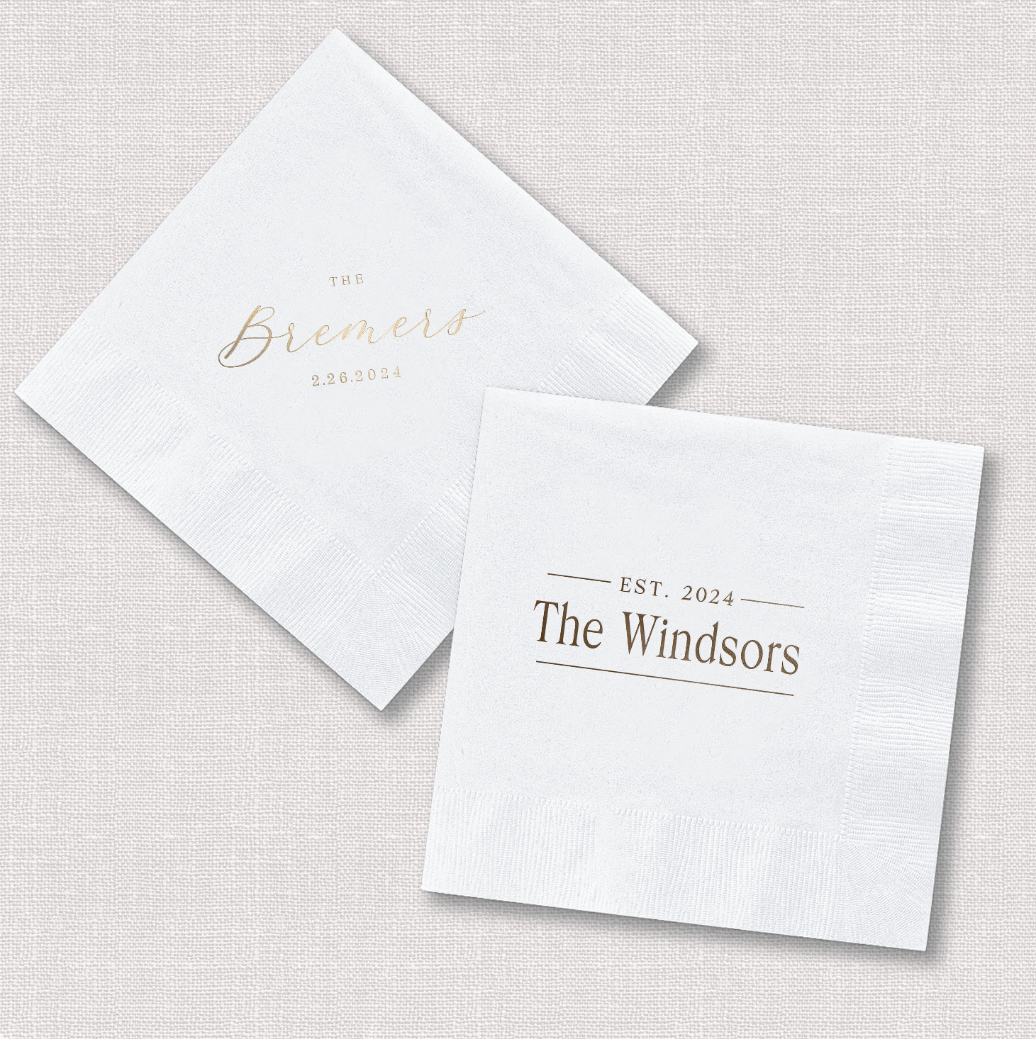Last Name Wedding Napkins