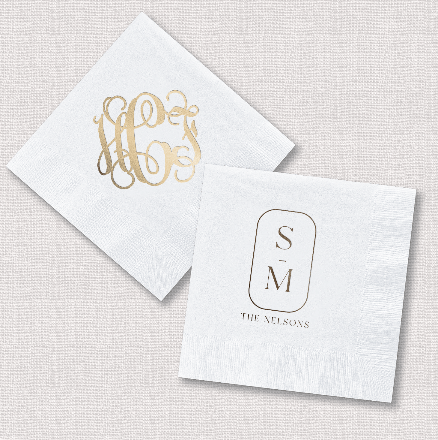 Monogram Wedding Napkins