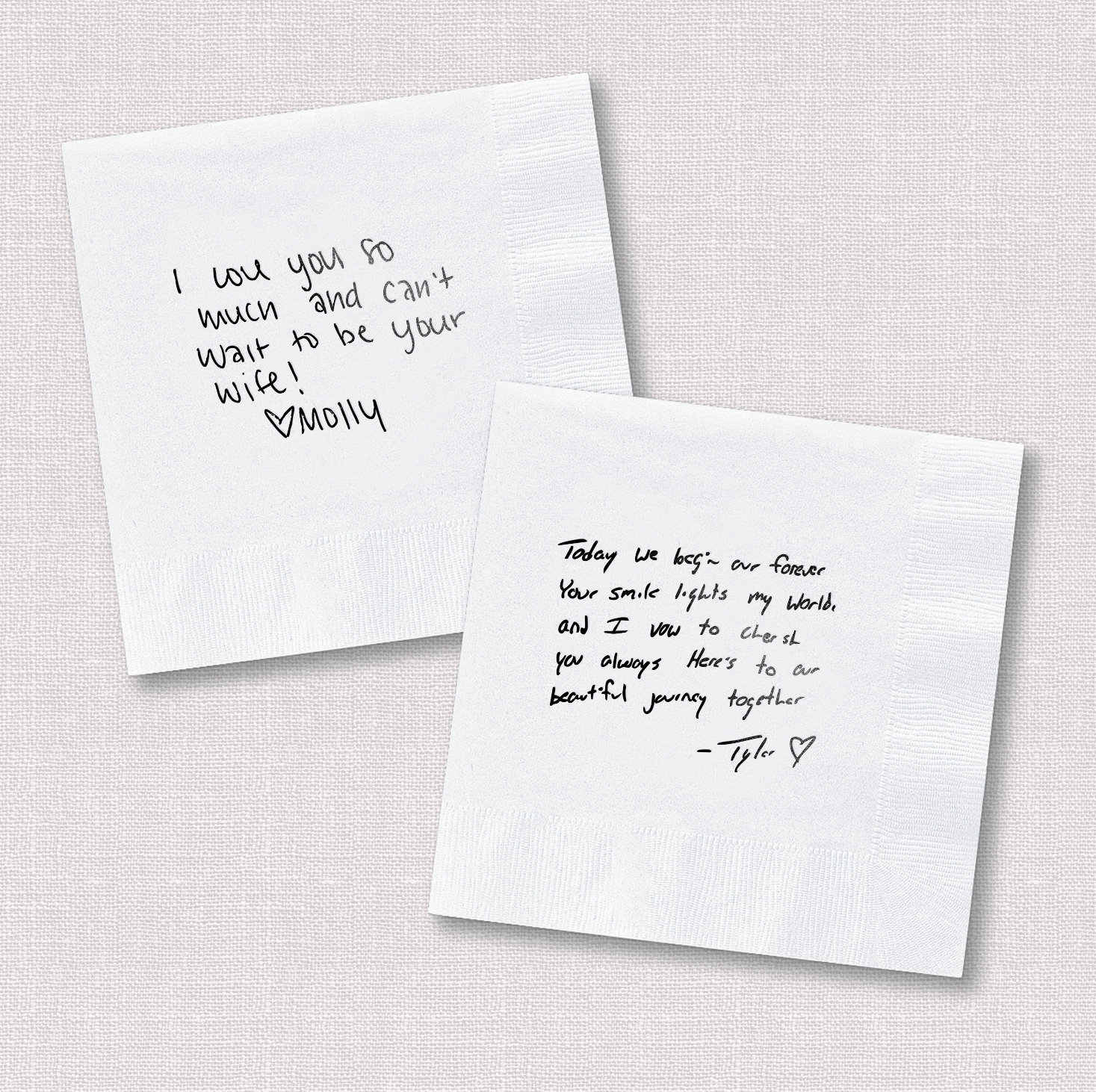 Custom Handwritten Wedding Napkins