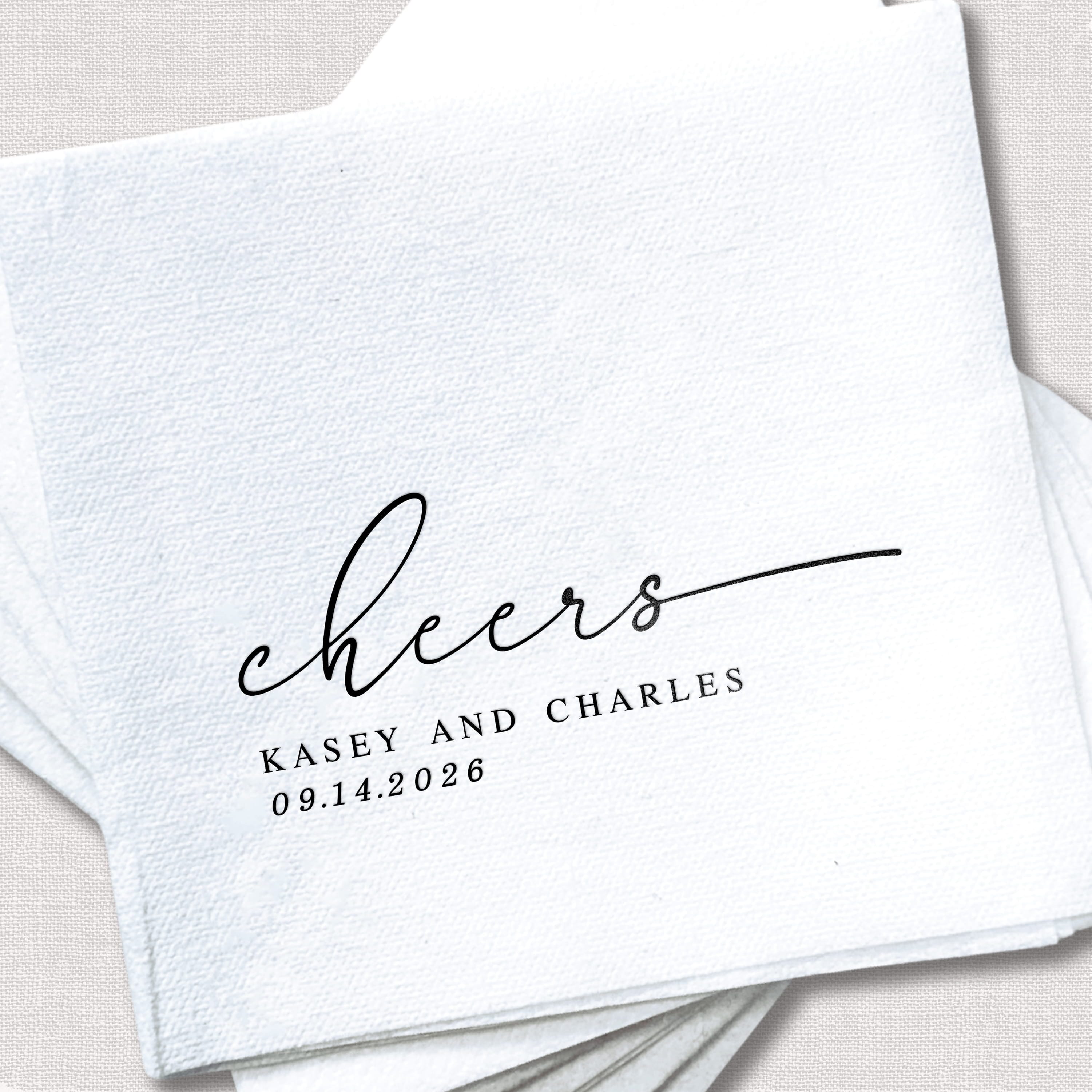 Personalized Cheers Wedding Premium Linun Uncoined Napkins