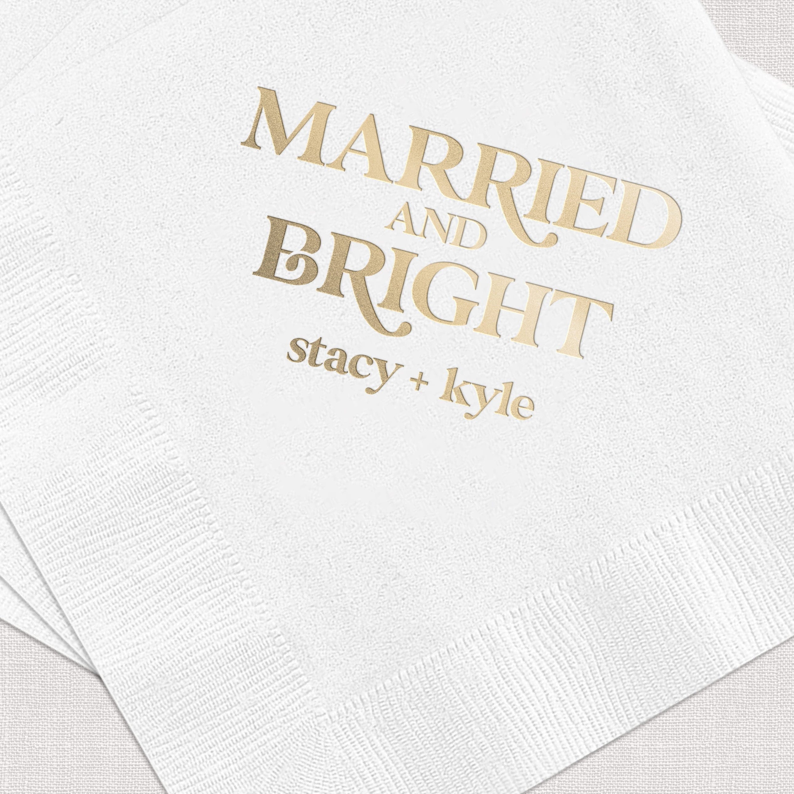 Married And Bright Personalized Wedding Napkins