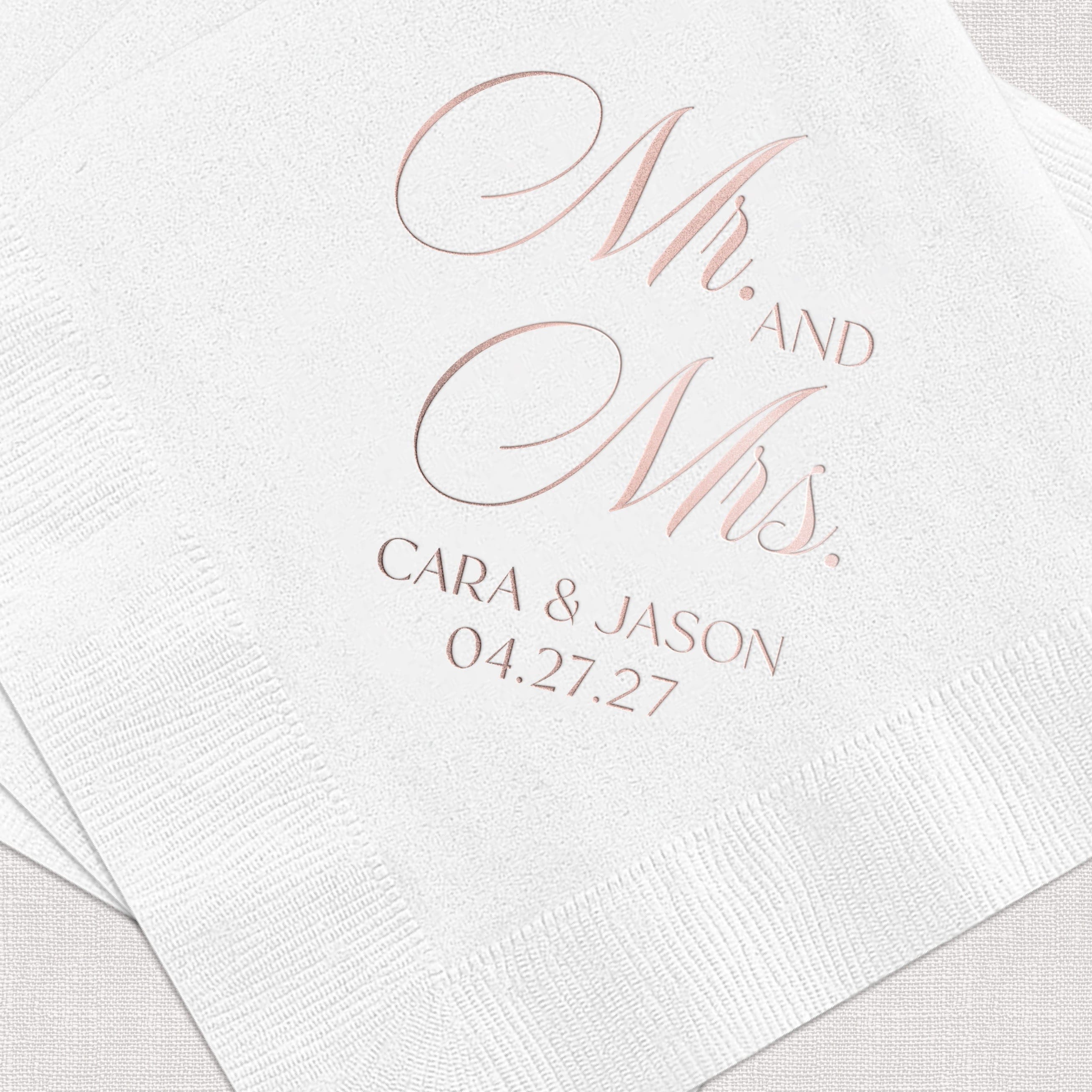 Mr and Mrs Personalized Wedding Napkins