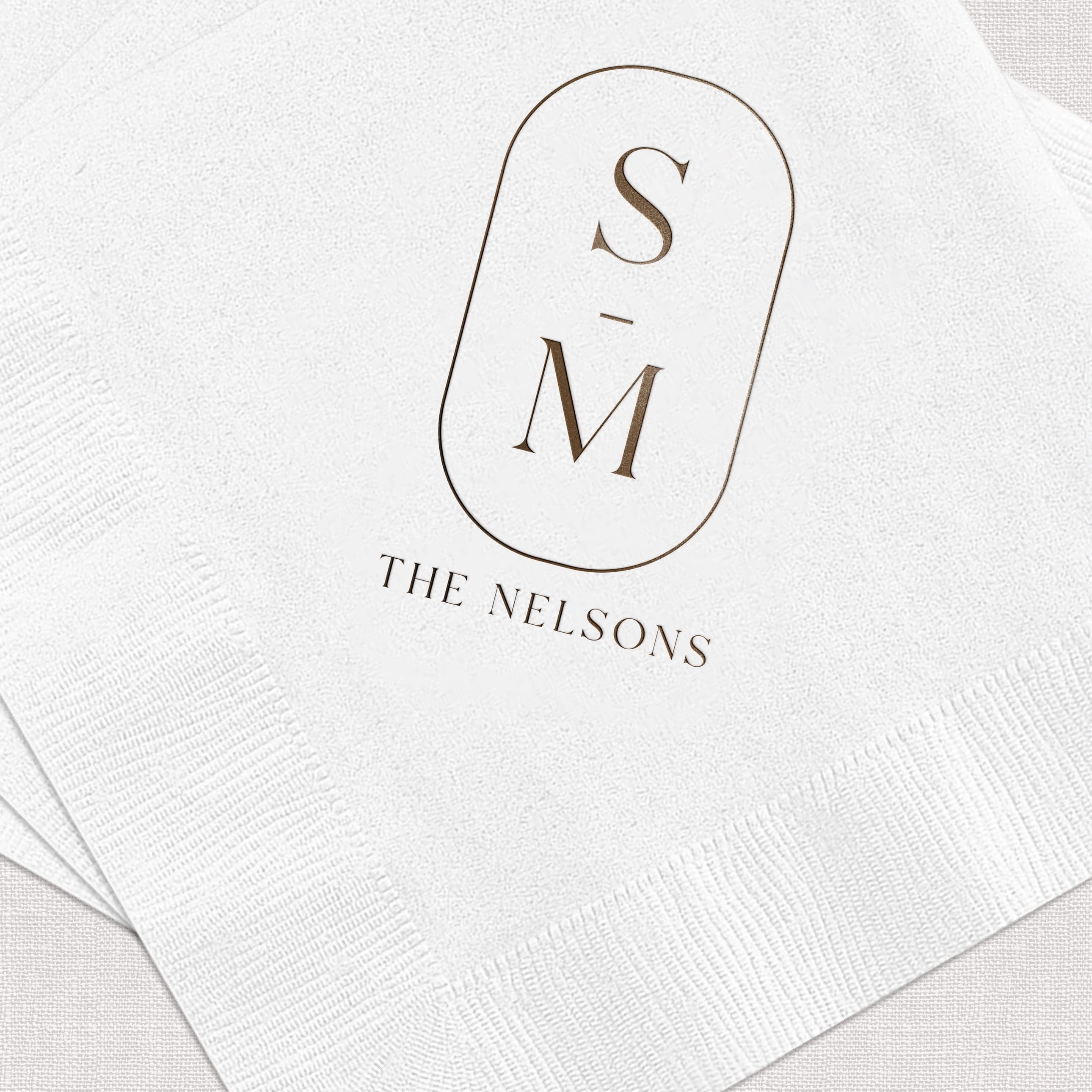 Custom Initials Wedding Napkins