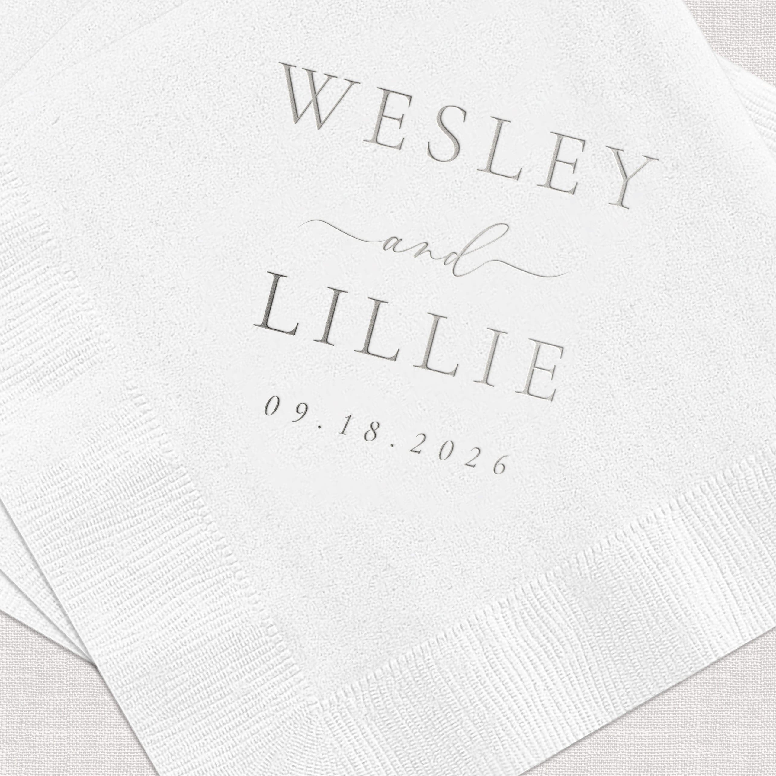Classic Name Wedding Napkins