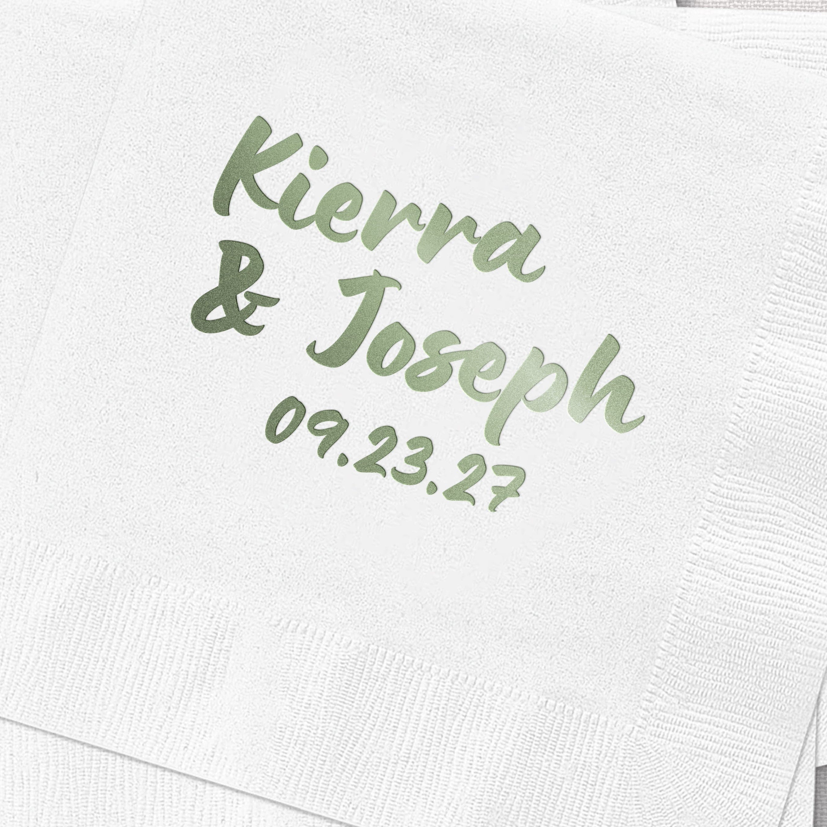 First Name Wedding Cocktail Napkins