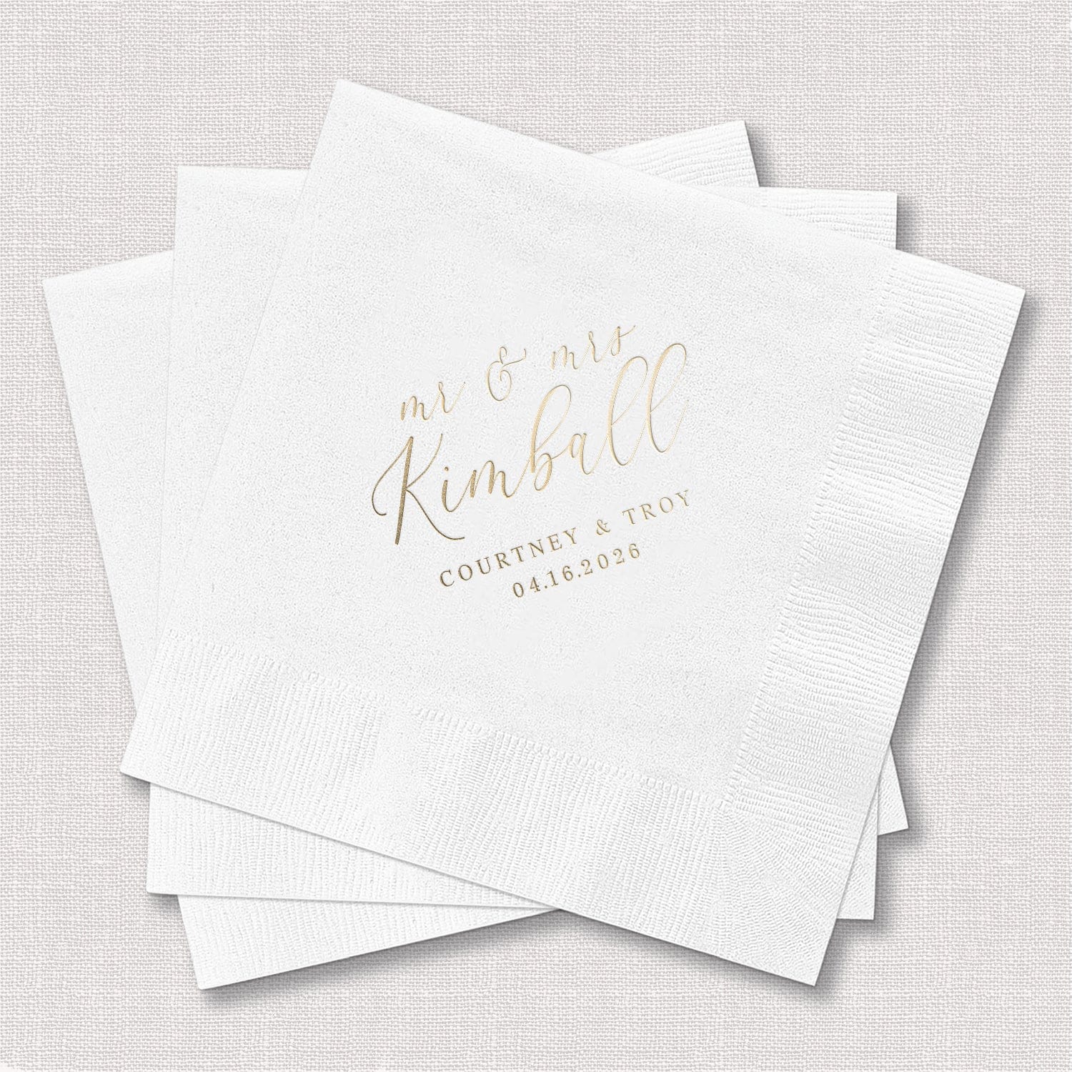 Mr and Mrs Personalized Wedding Napkins