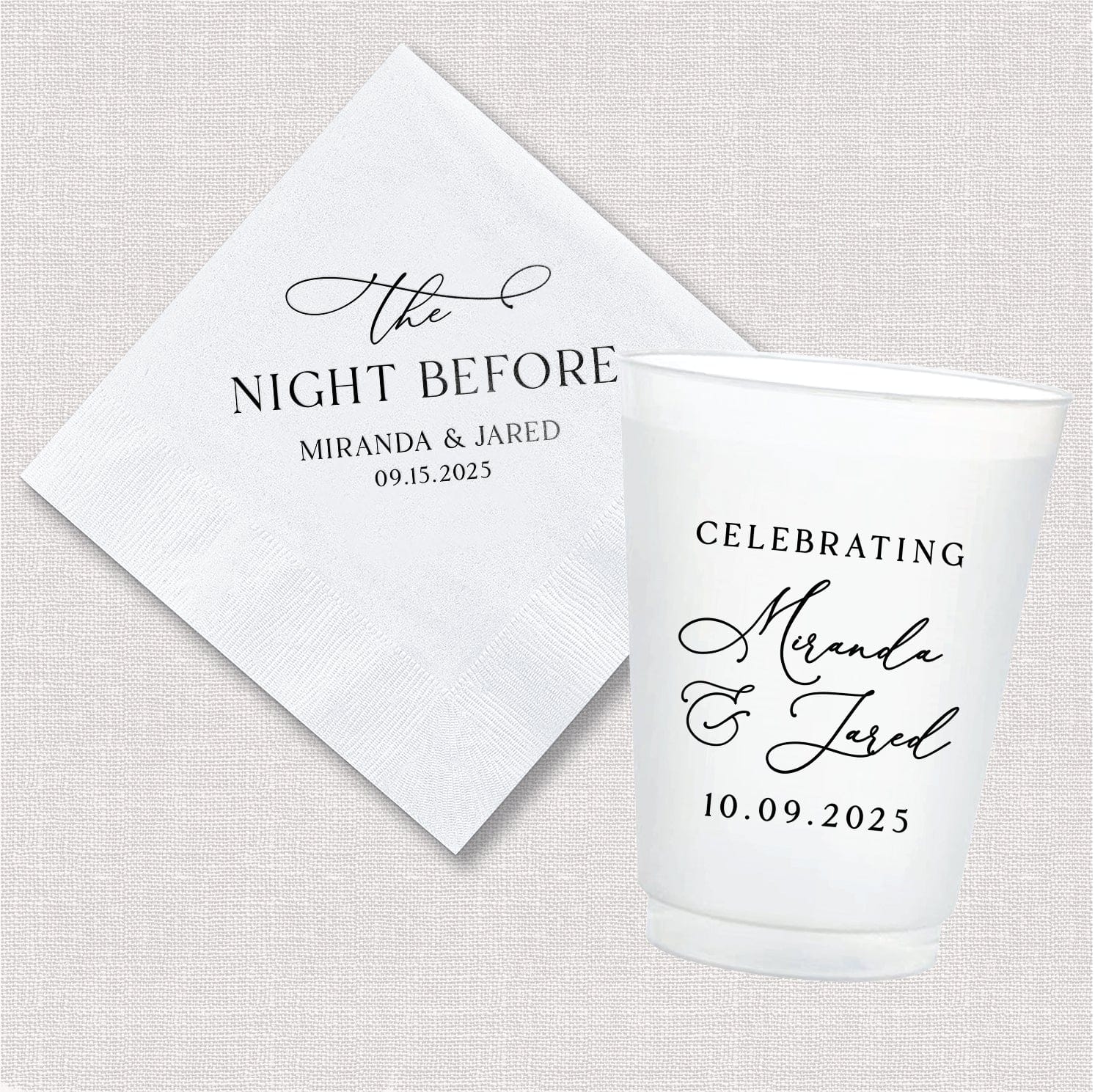 The Night Before Collection | Cocktail Napkin & Shatterproof Cup Bundle