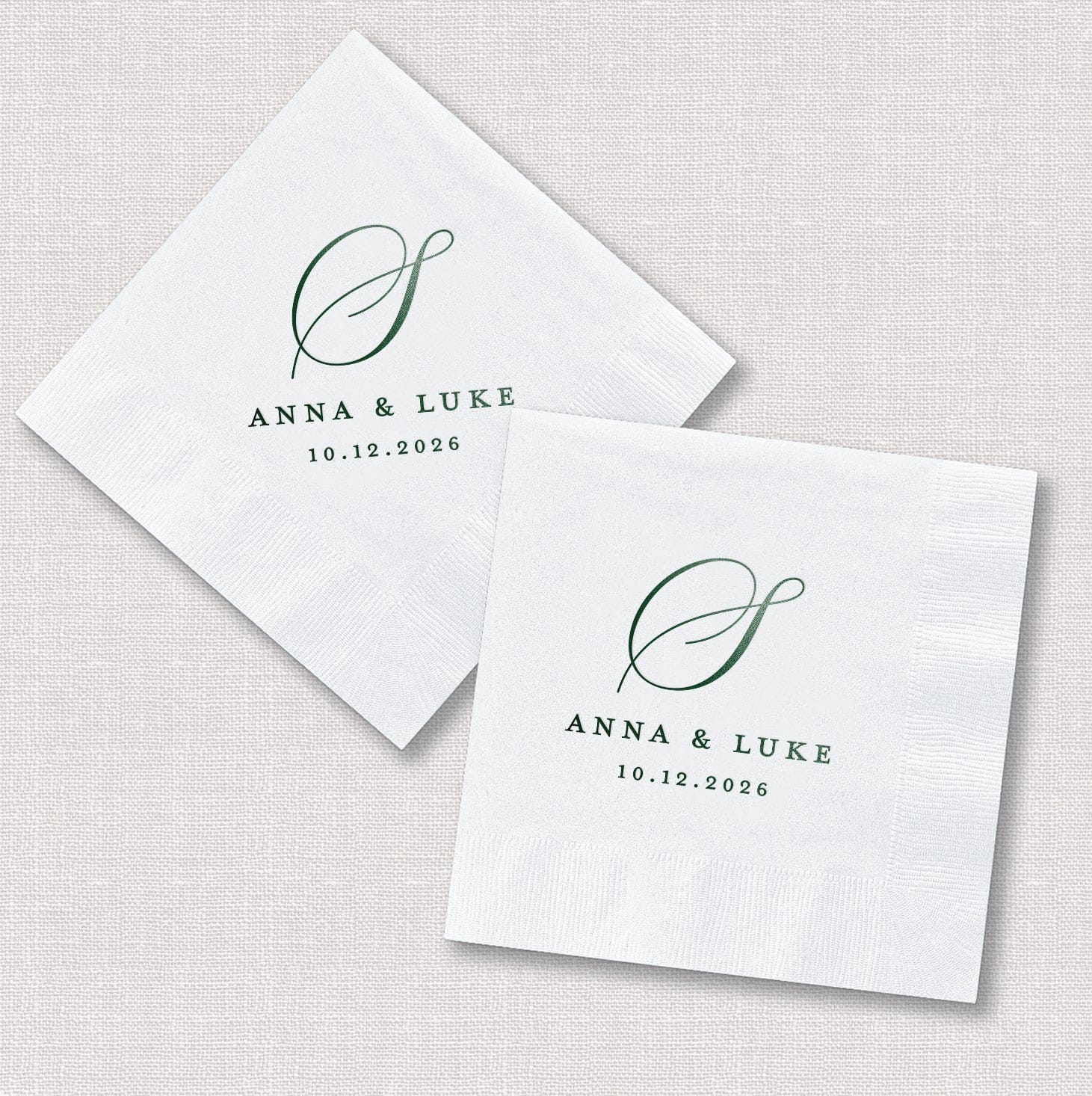 Classic Monogram Wedding Collection | Cocktail Napkin & Shatterproof Cup Bundle