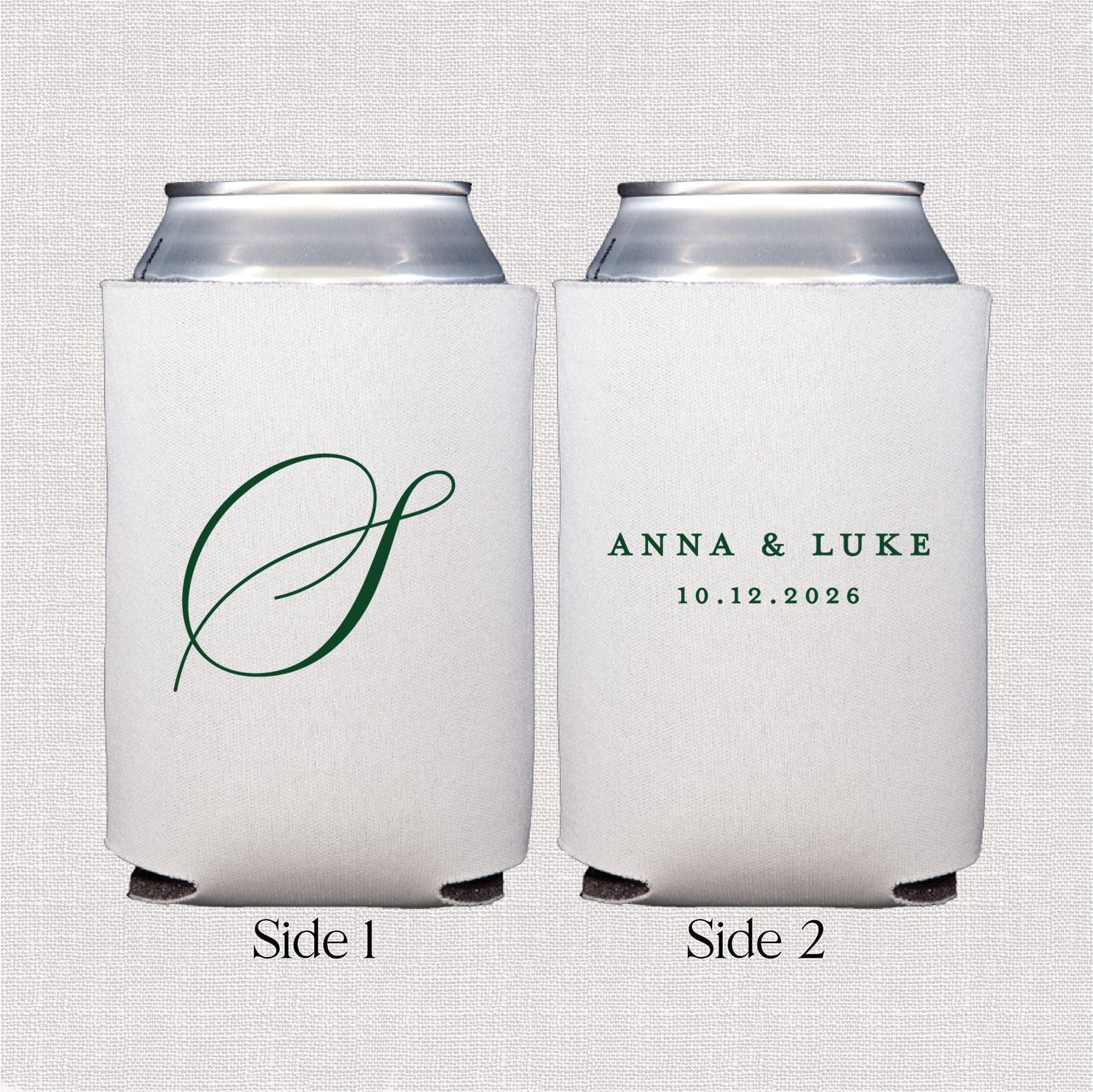 Classic Monogram Wedding Collection | Standard & Slim Can Cooler Bundle