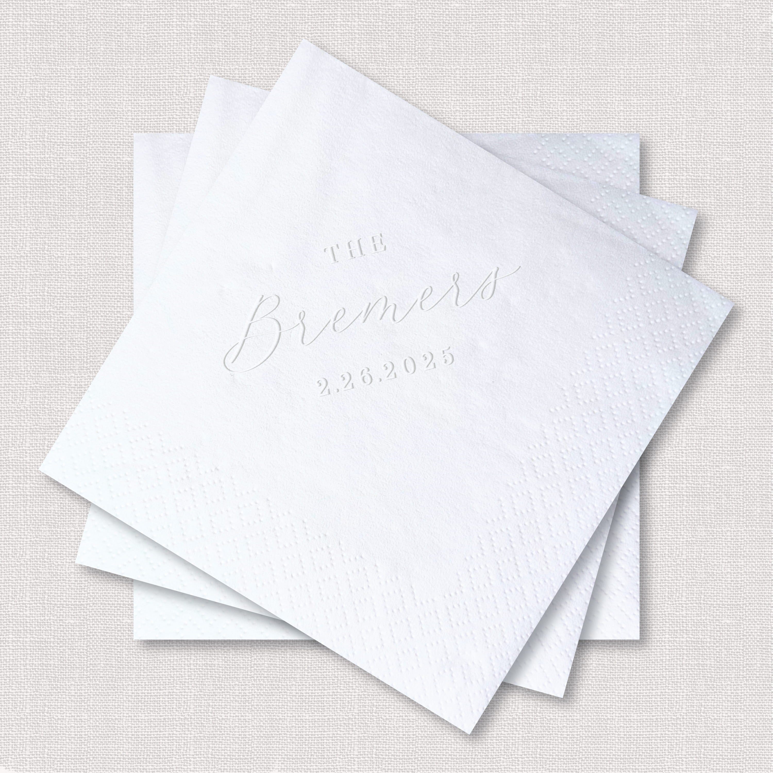 Embossed Custom Wedding Napkins