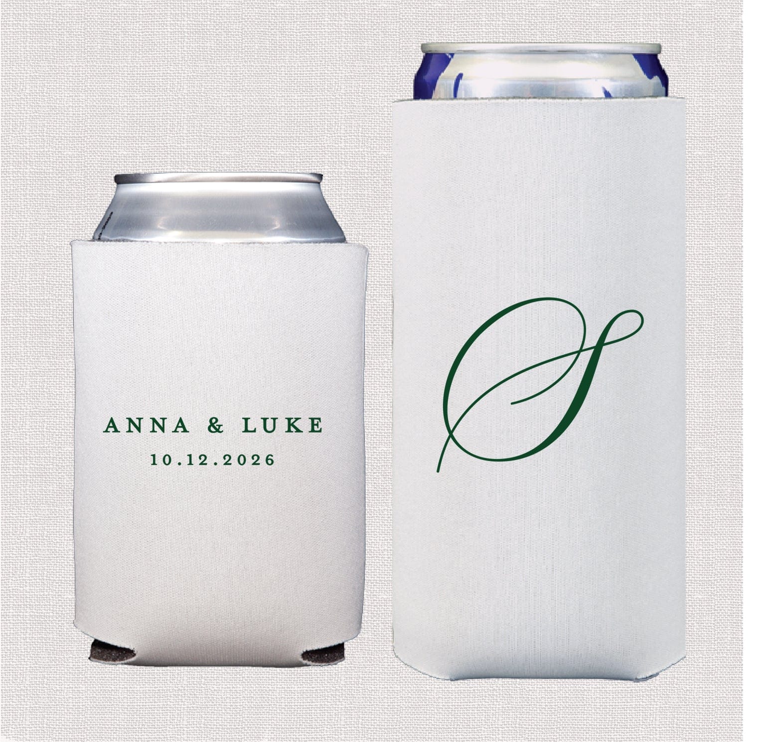 Classic Monogram Wedding Collection | Standard & Slim Can Cooler Bundle