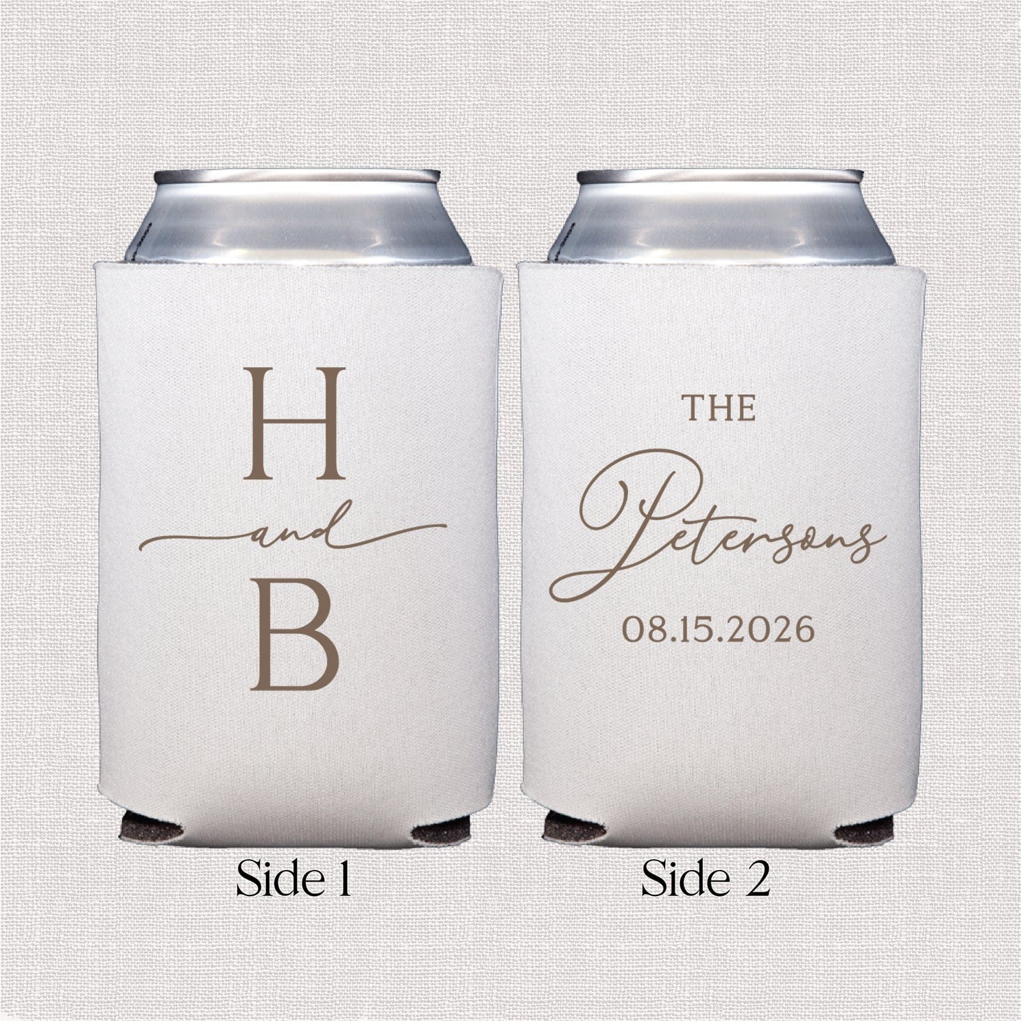 Modern Initial Wedding Collection | Standard & Slim Can Cooler Bundle