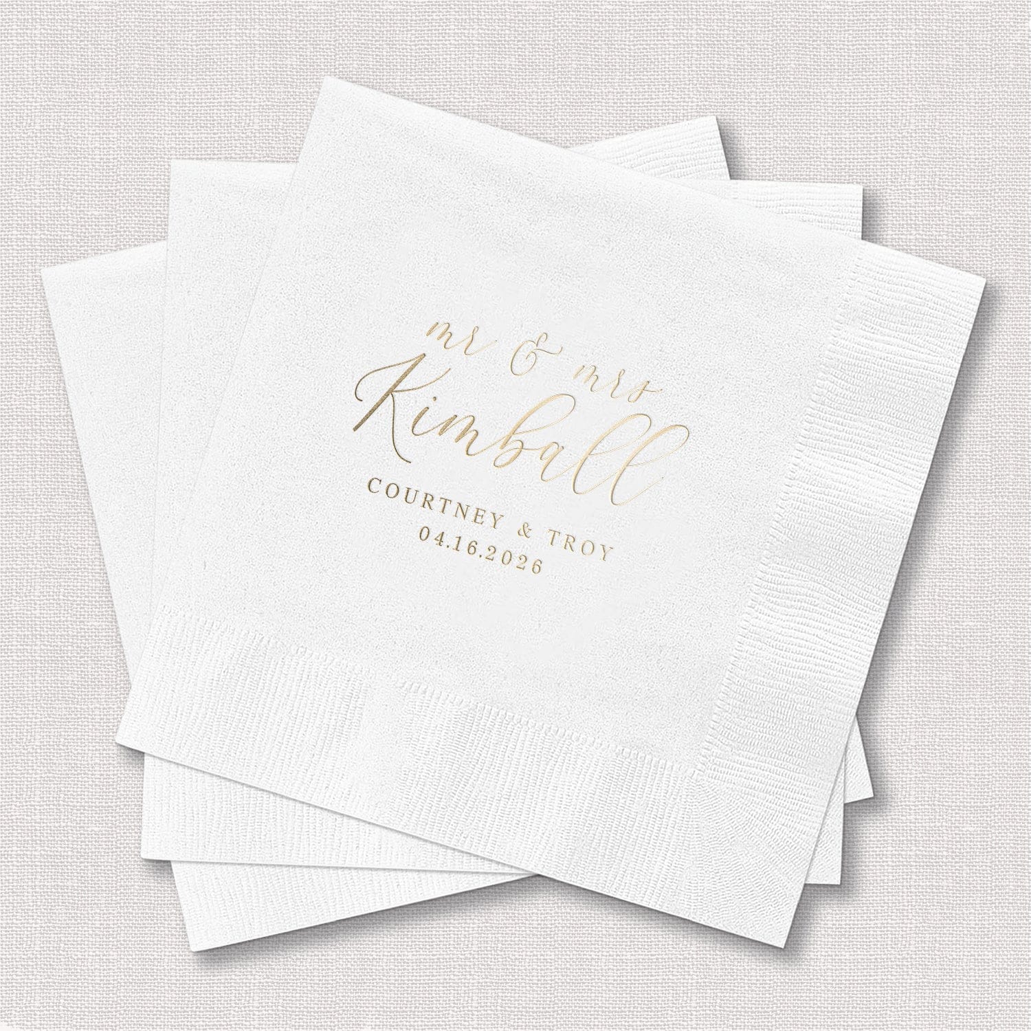 Mr and Mrs Personalized Wedding Napkins