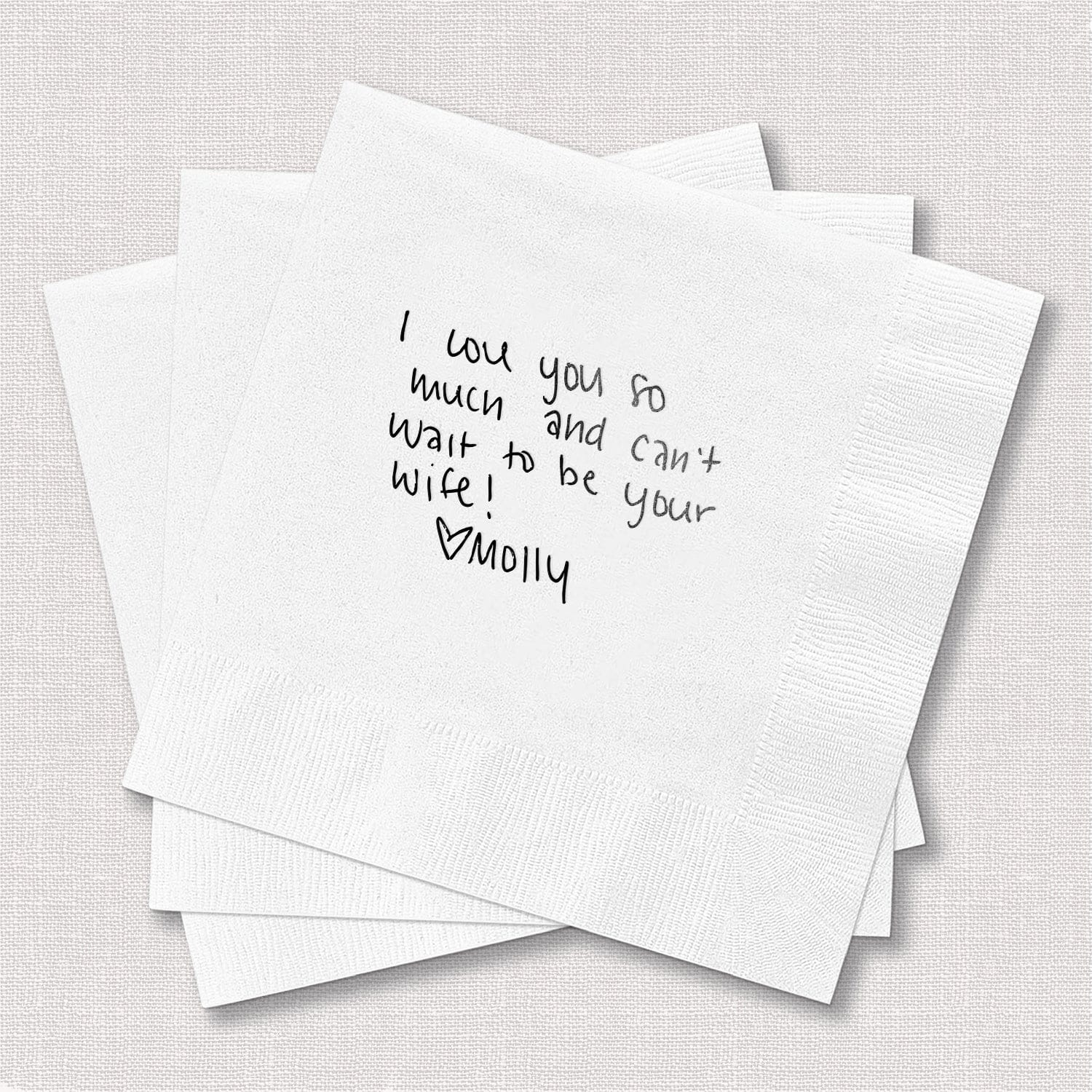 Custom Handwritten Wedding Napkins