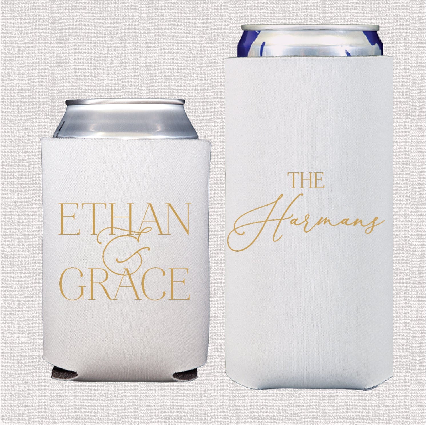 Ornate Crest Wedding Collection | Standard & Slim Can Cooler Bundle