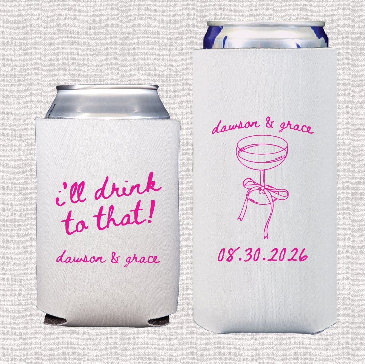 Cheers to Love Wedding Collection | Standard & Slim Can Cooler Bundle