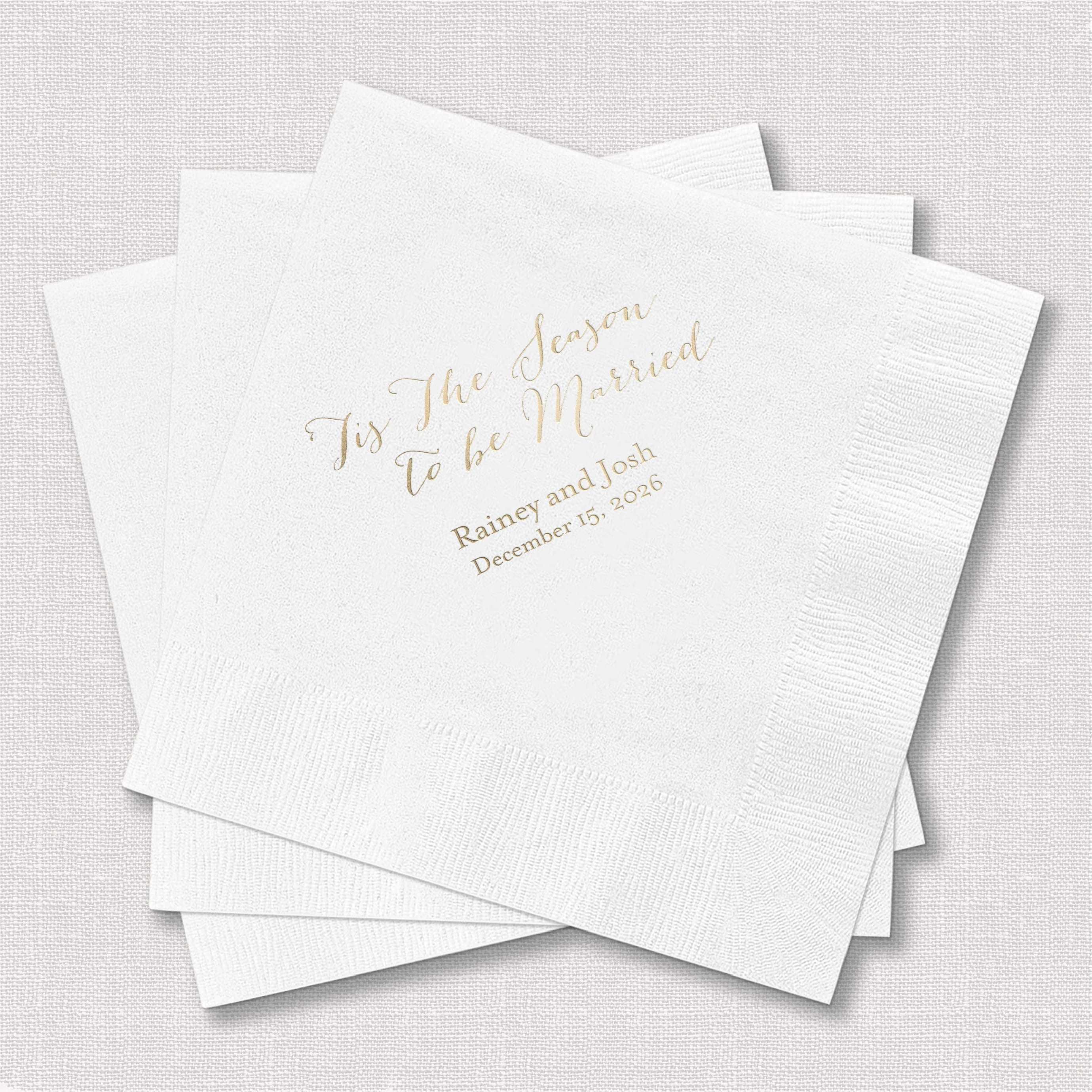 Tis the Season to be Married Wedding Napkins