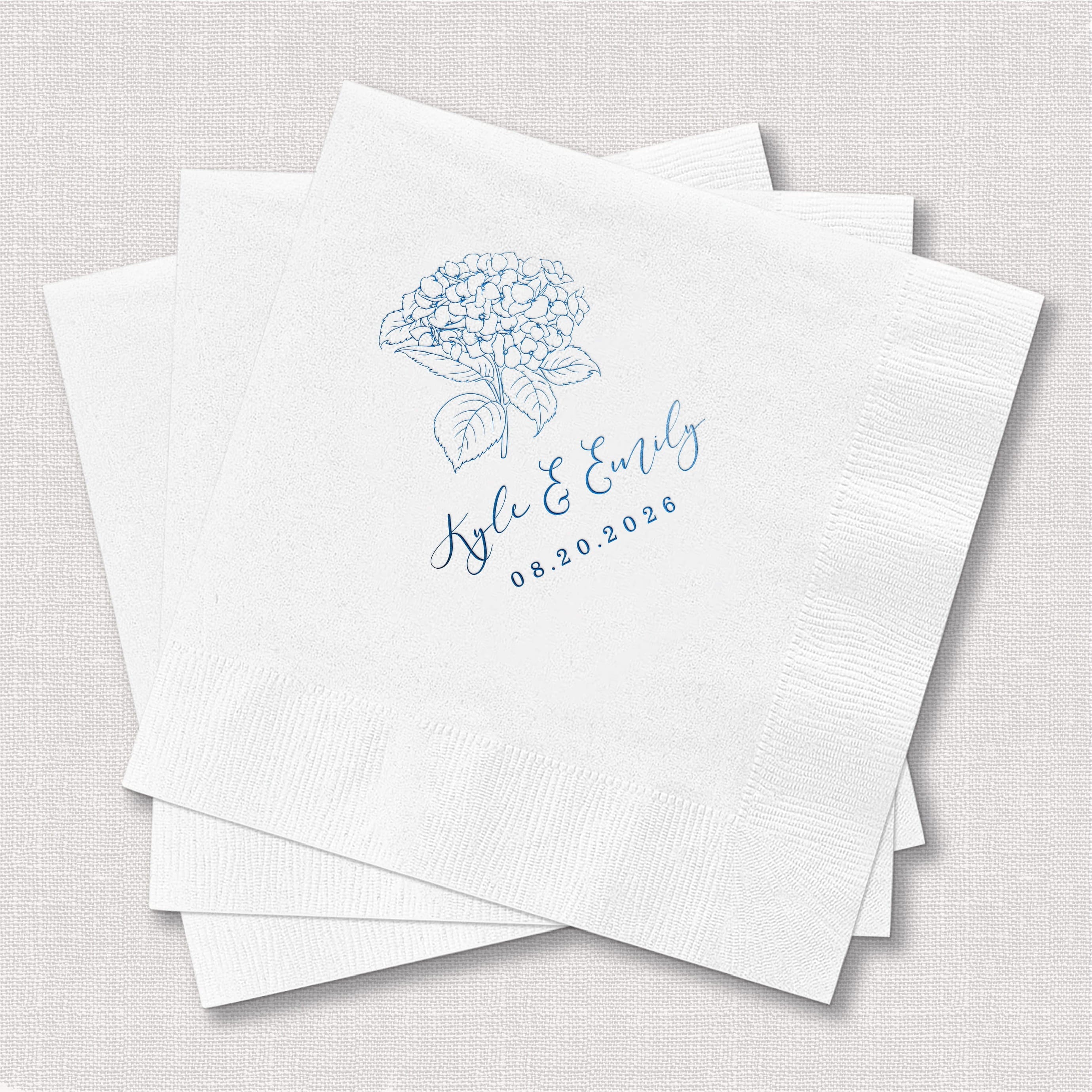 Elegant Hydrangea Wedding Napkins