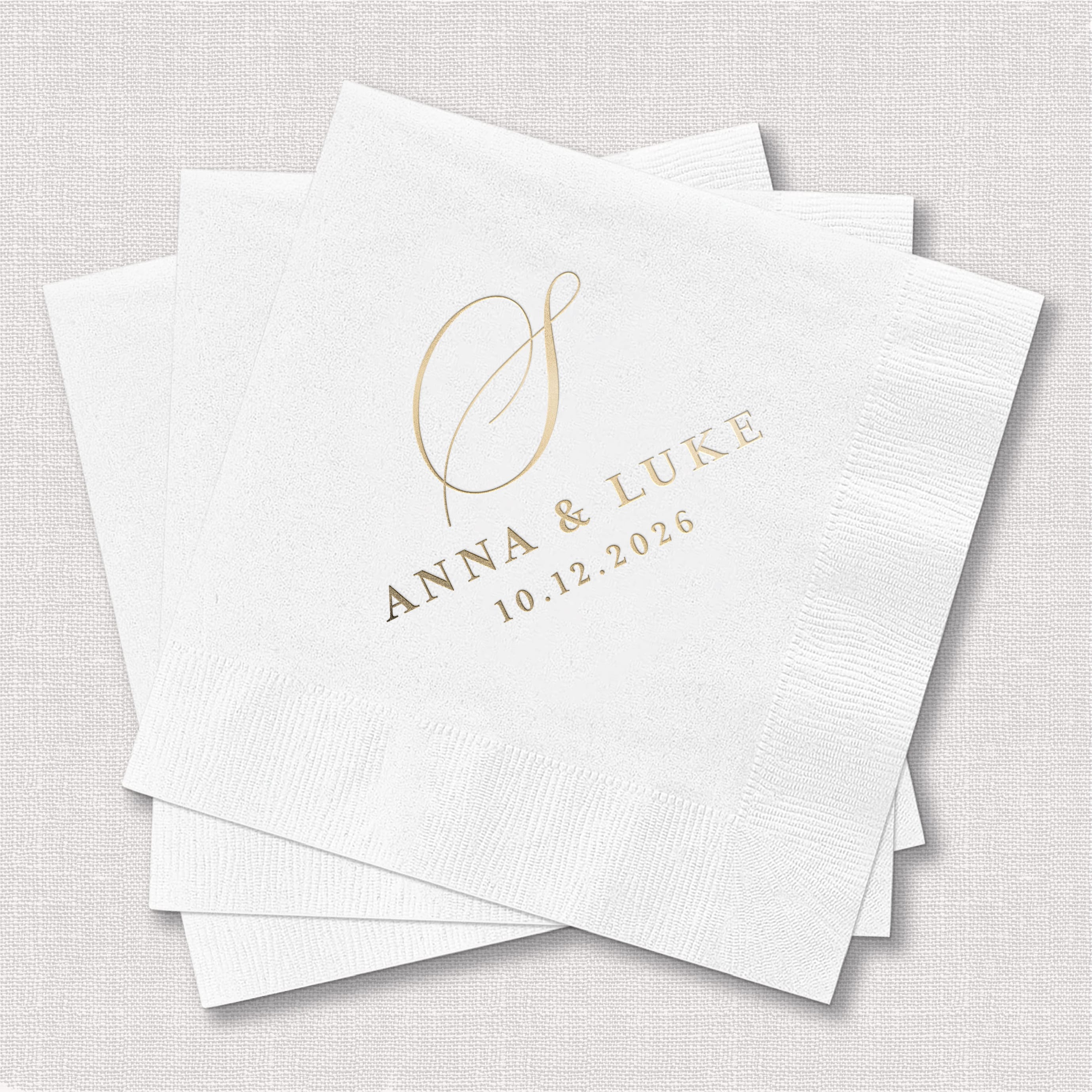 Classic Script Monogram Wedding Napkins