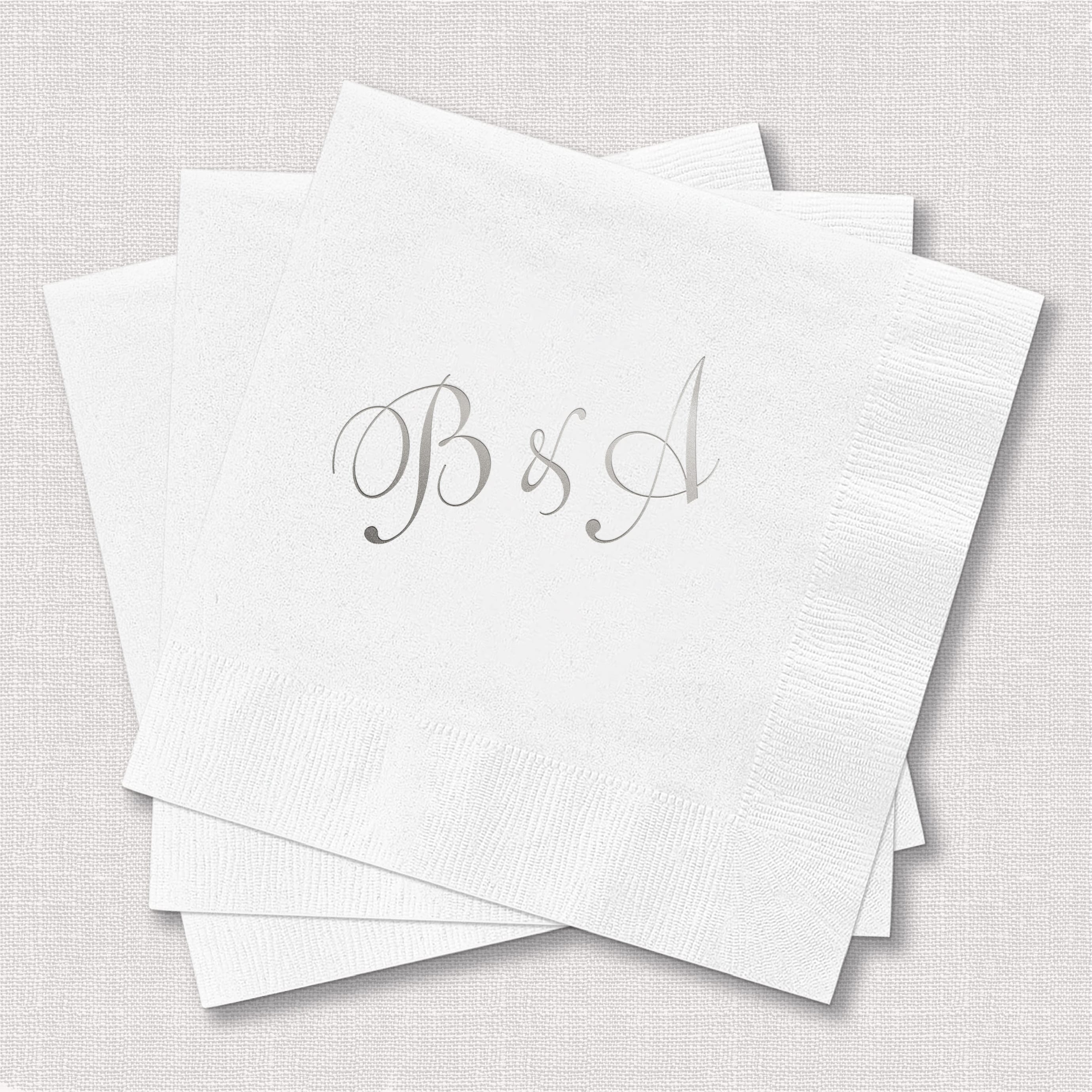 Custom Initial Monogram Napkins for Weddings