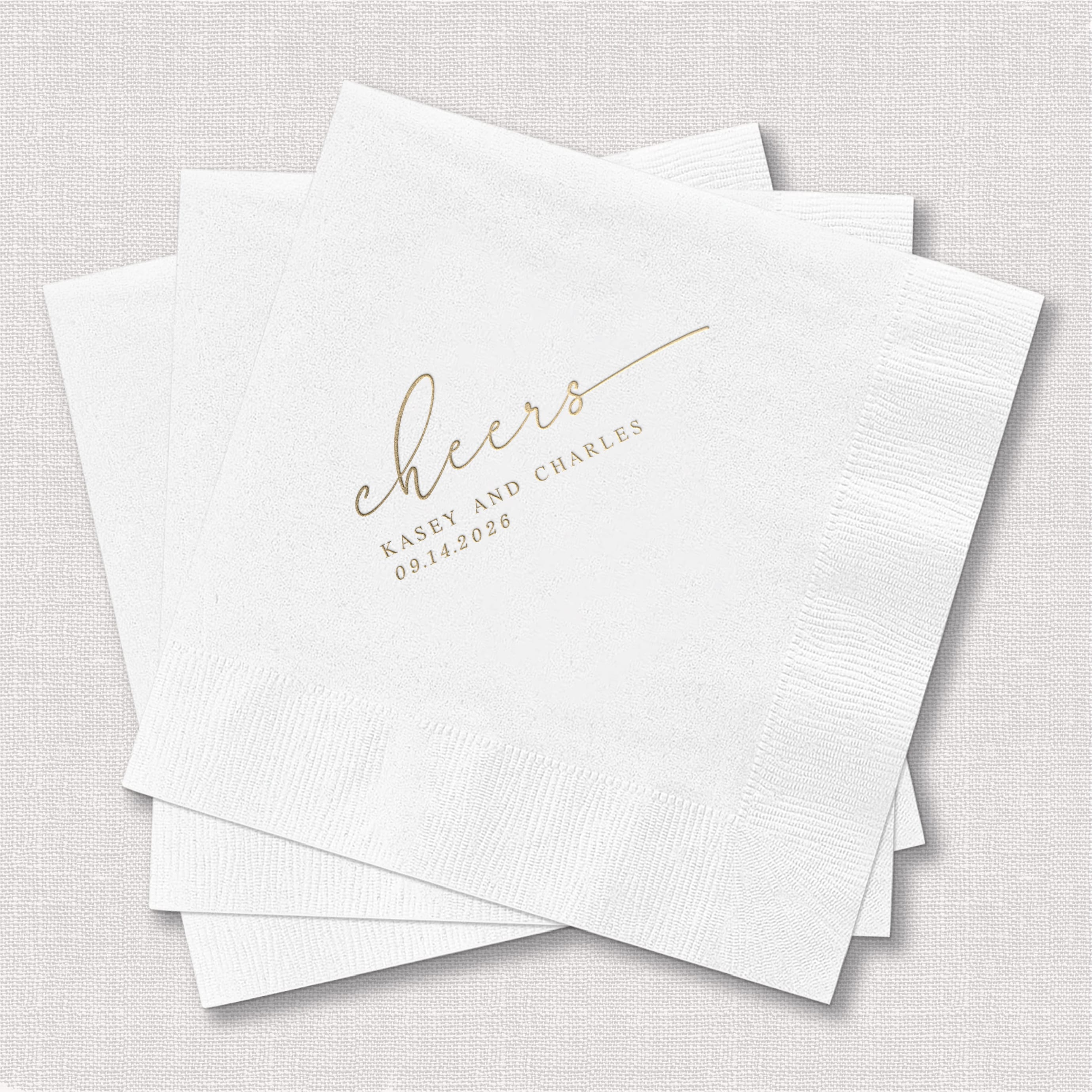 Cheers! Personalized Wedding Napkins