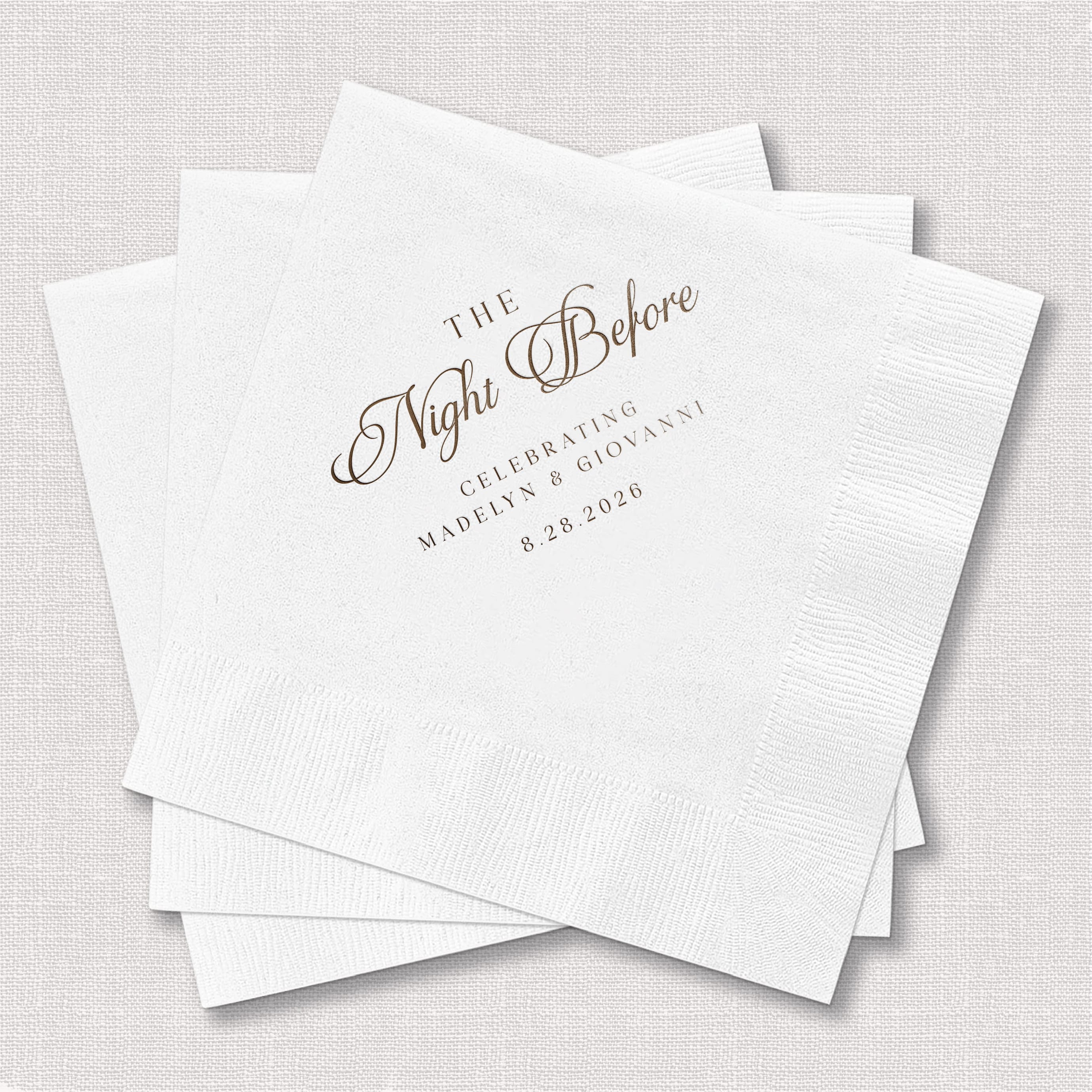 Elegant Night Before Rehearsal Dinner Wedding Napkins