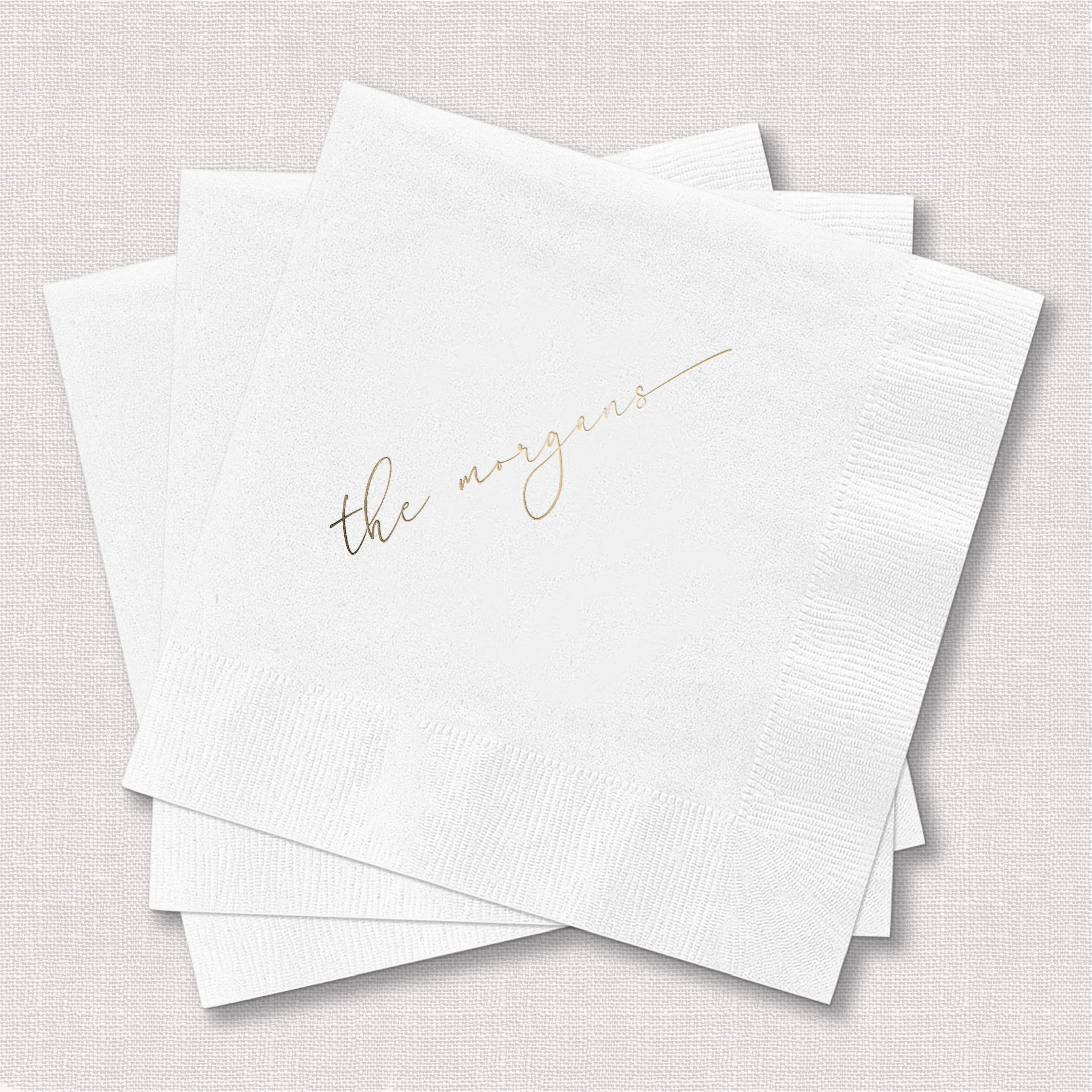 Last Name Wedding Cocktail Napkins