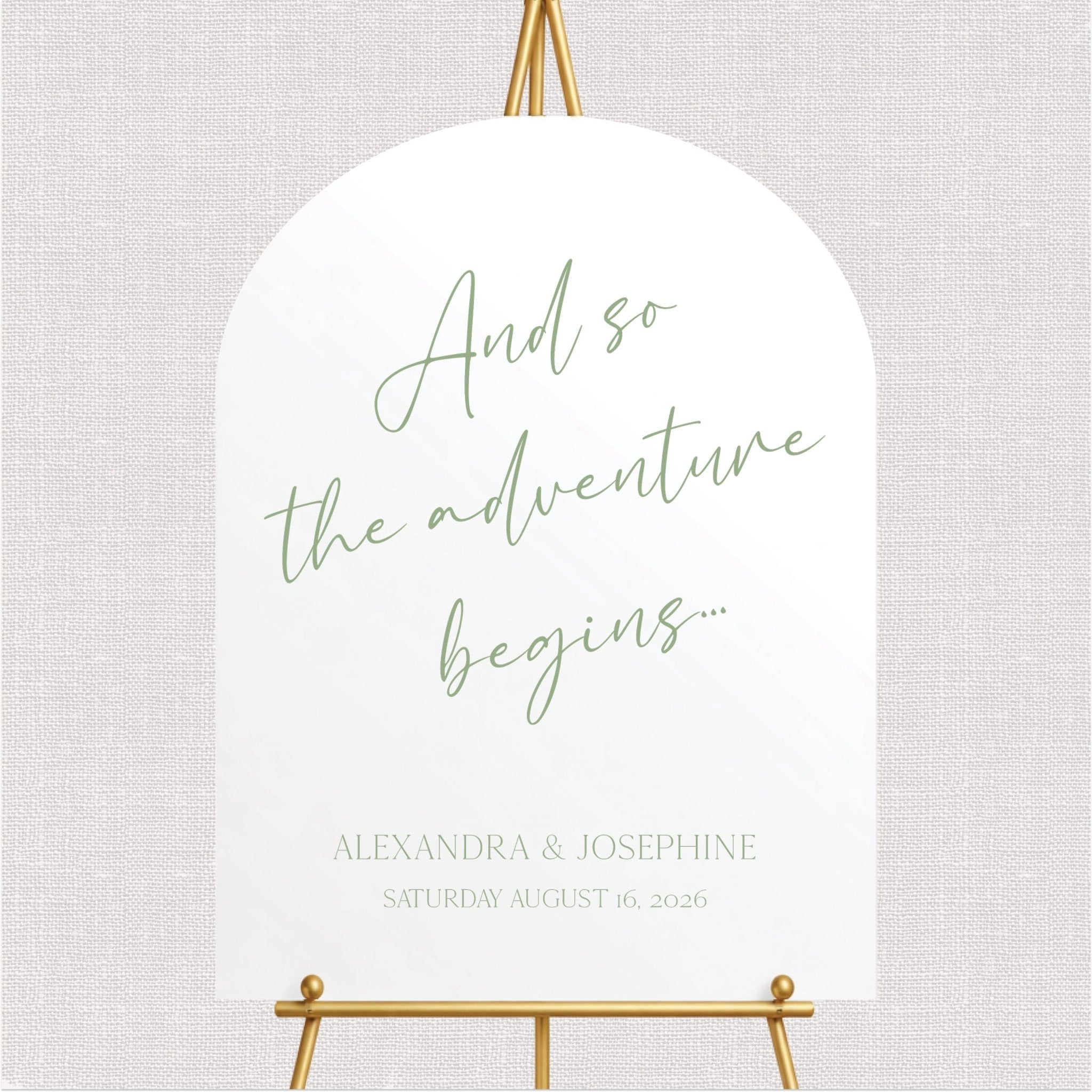 And So The Adventure Begins Wedding Welcome Sign