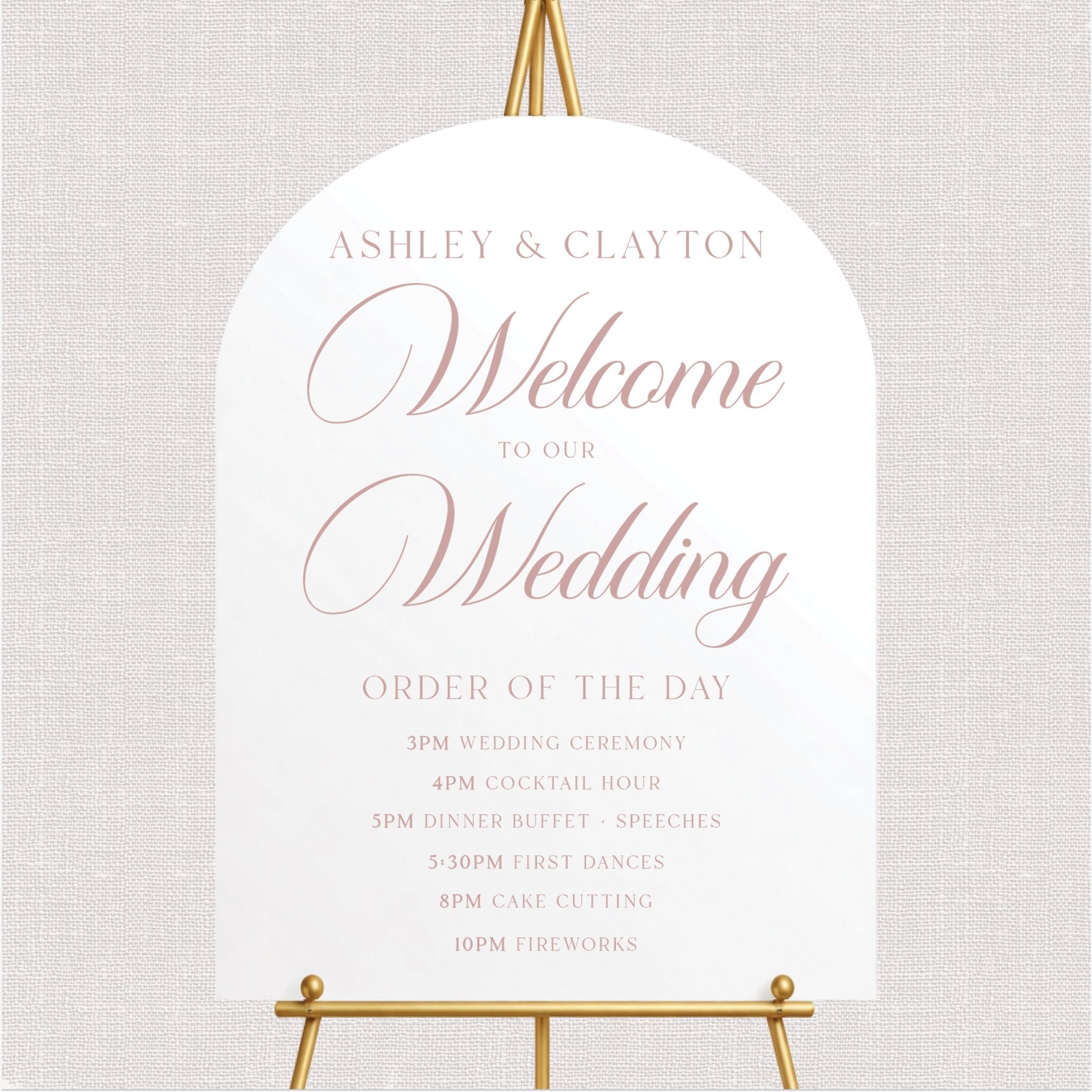 Classic Order of The Day Welcome Sign