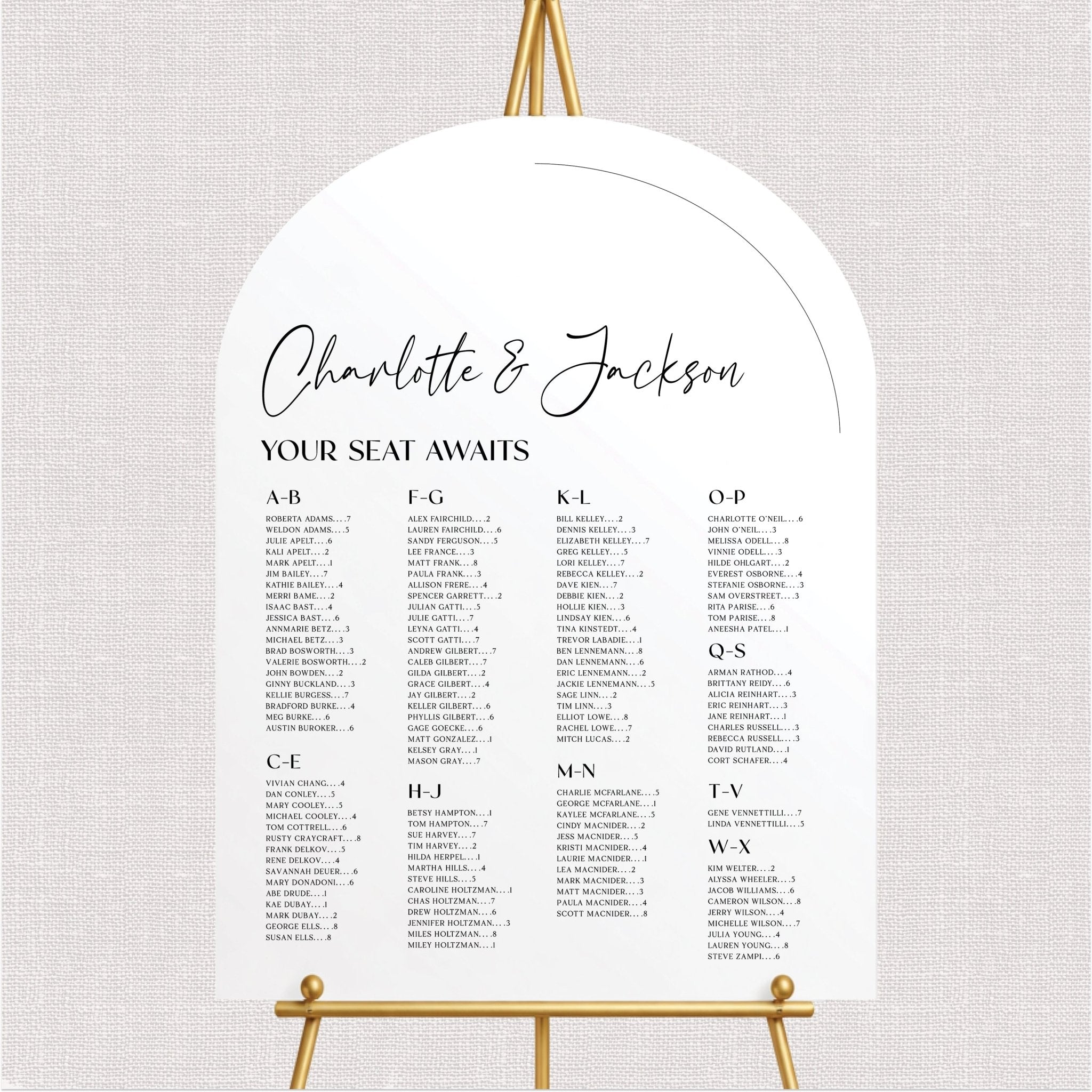 Your Seat Awaits Wedding Seating Chart