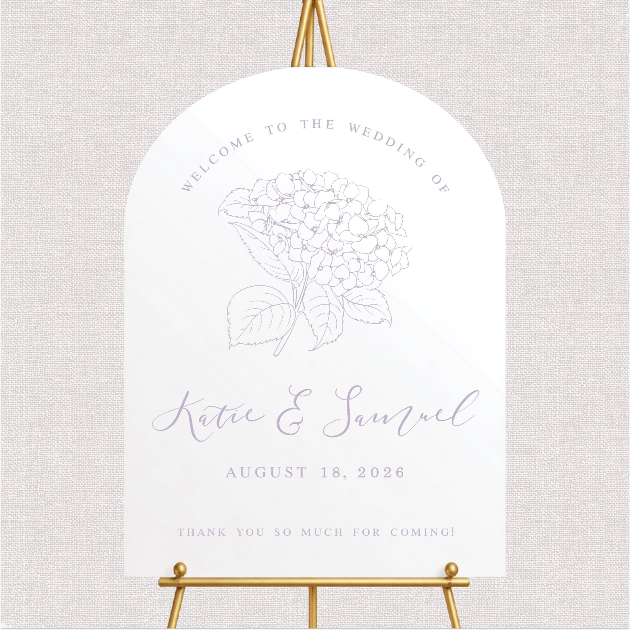 Summer Hydrangea Wedding Welcome Sign