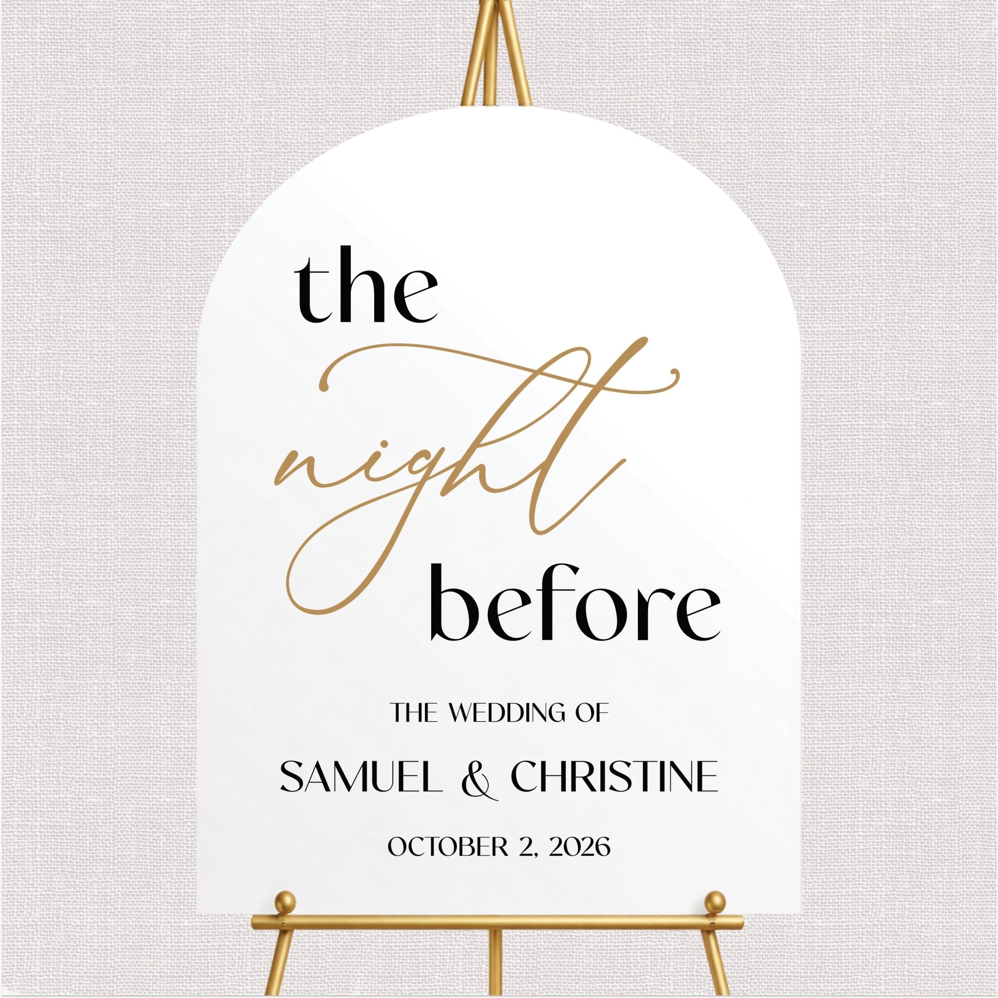 The Night Before Personalized Rehearsal Sign