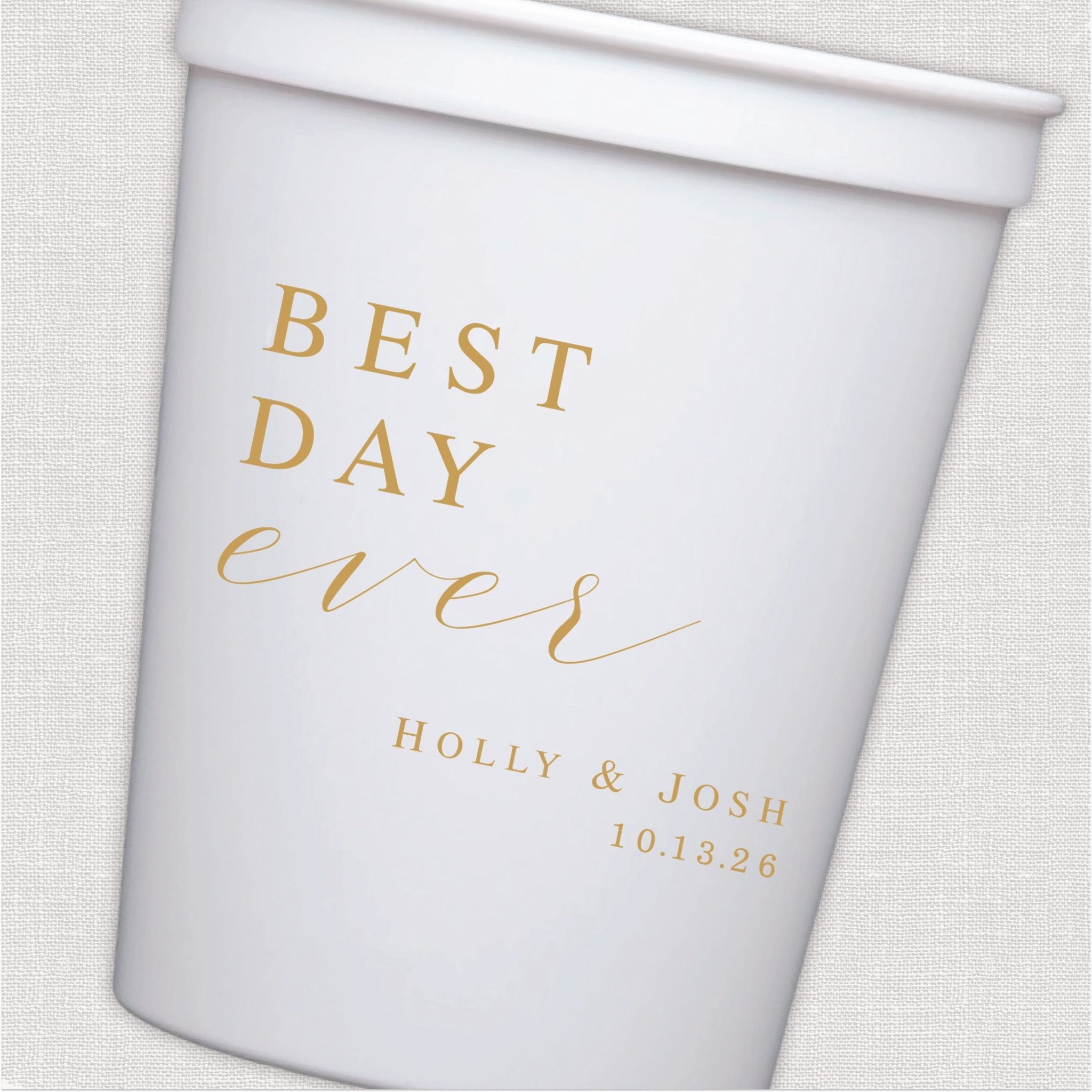 Best Day Ever Personalized Wedding Stadium Cups