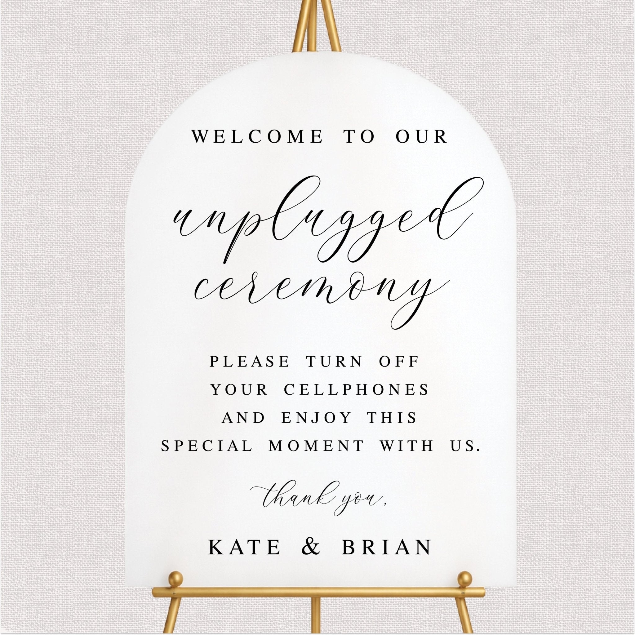Unplugged Wedding Ceremony Sign