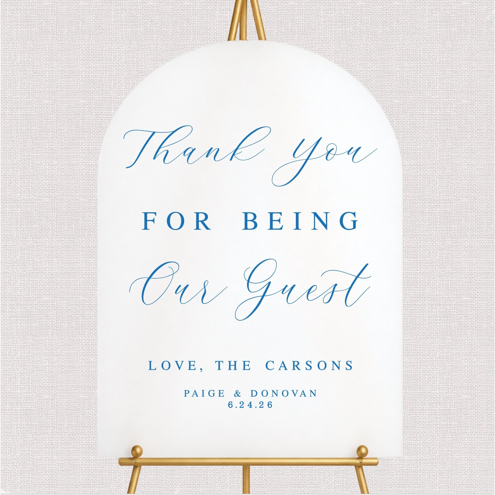 Thank You For Being Our Guest Ceremony Sign